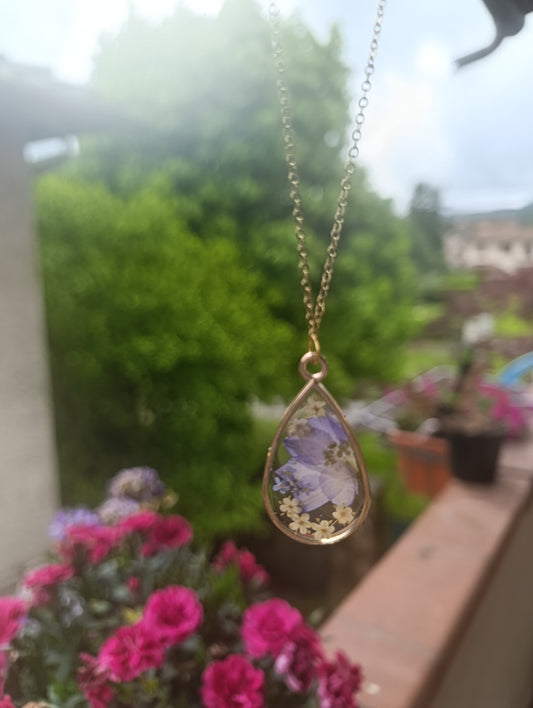 Collana soffio di vento - Sambuco e Non ti scordar di me