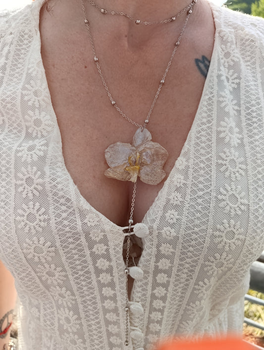Collana Orchidea bianca| fatta a mano