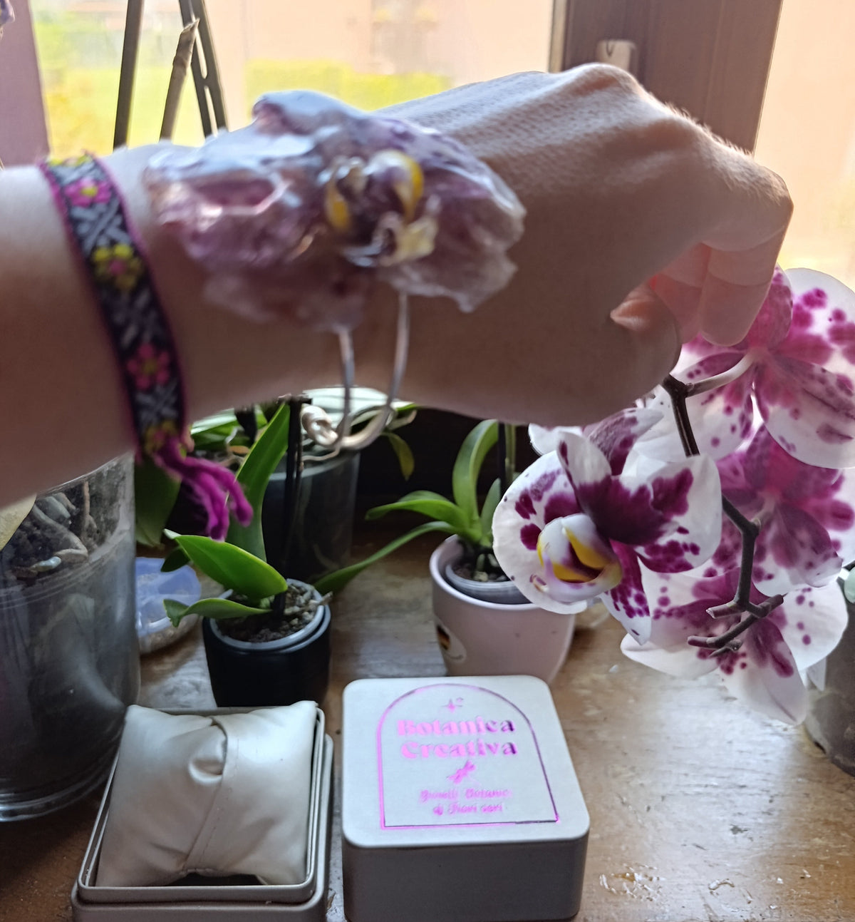 Bracciale con Orchidea — pezzo unico| fatto a Lucca|