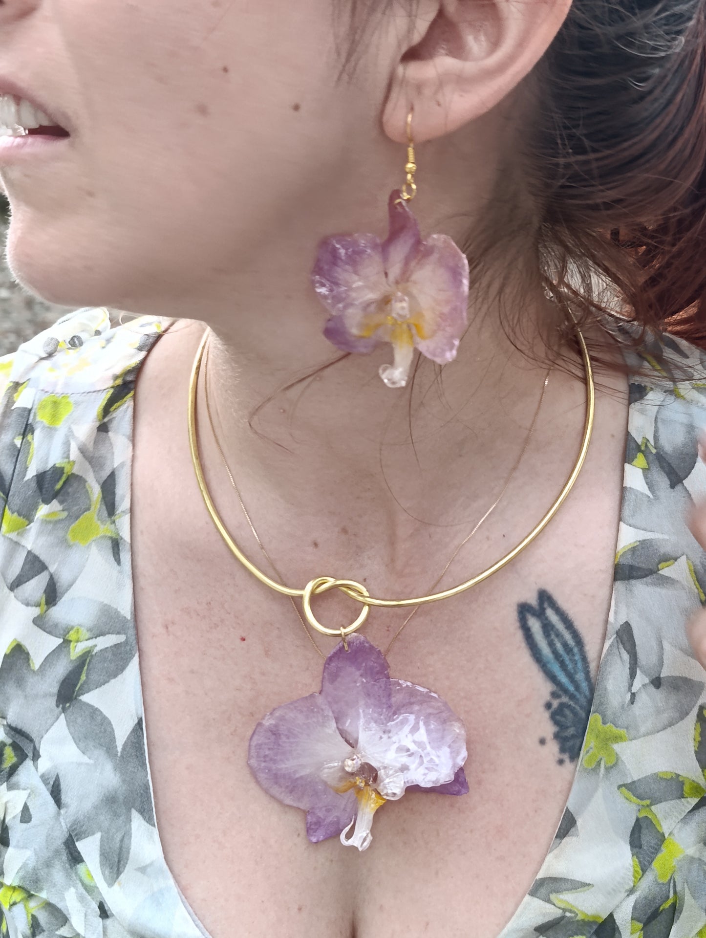 Orecchini "Orchidea Eterna"- Fiori Veri Lucca| coppia unica
