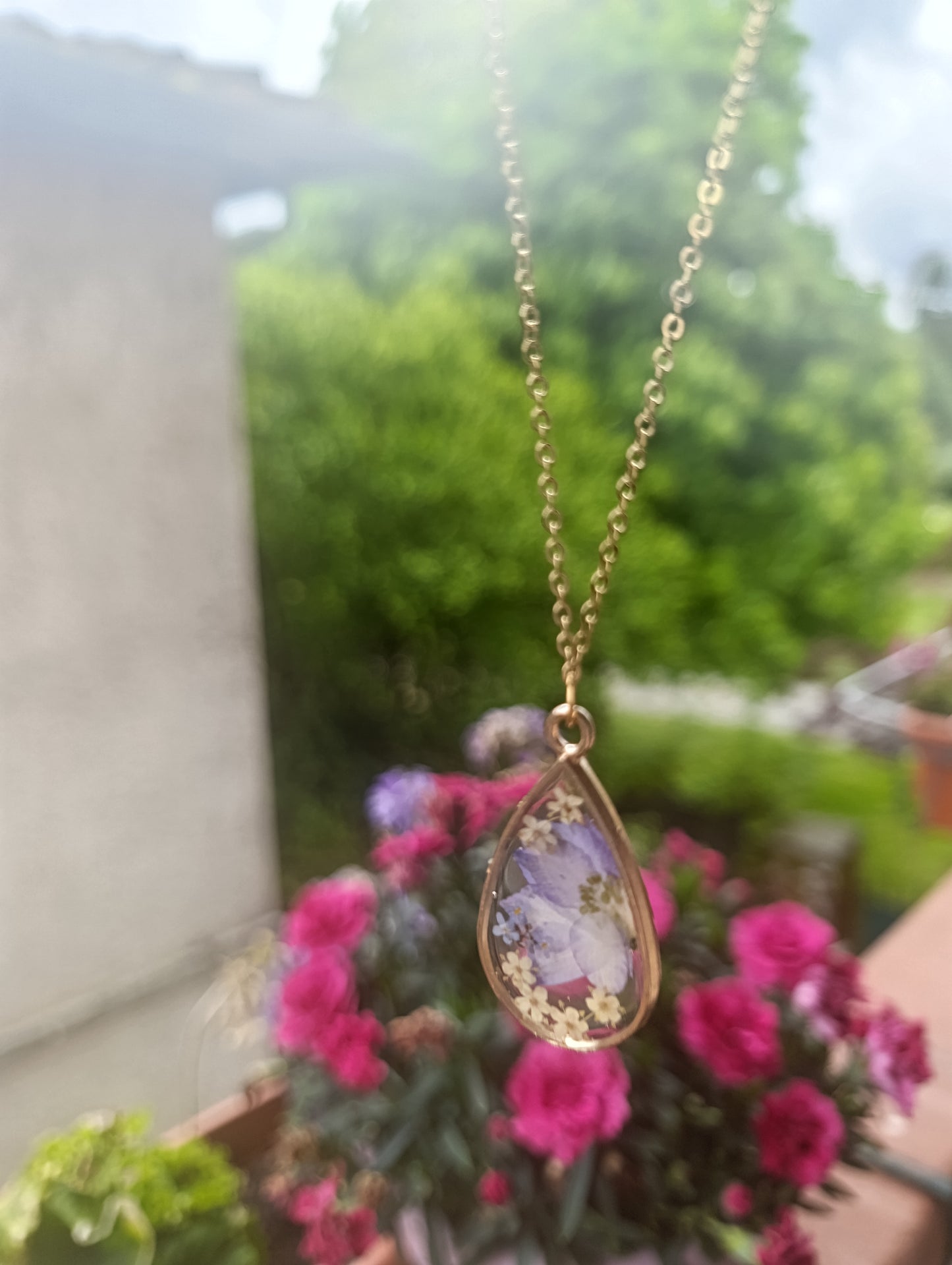 Collana soffio di vento - Sambuco e Non ti scordar di me
