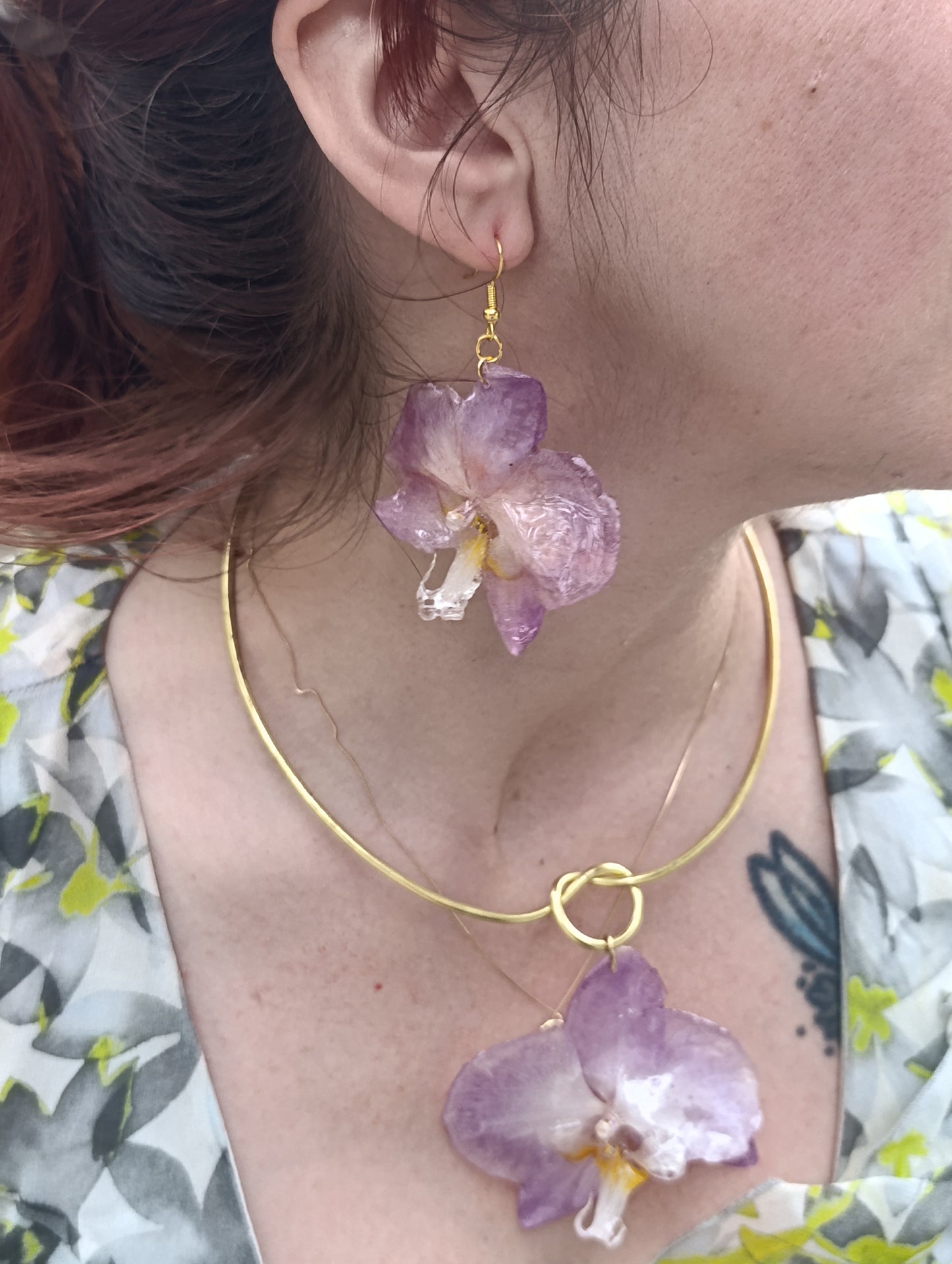 Orecchini "Orchidea Eterna"- Fiori Veri Lucca| coppia unica