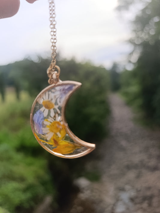 Collana "Luna di Giugno"- fiori di campo veri