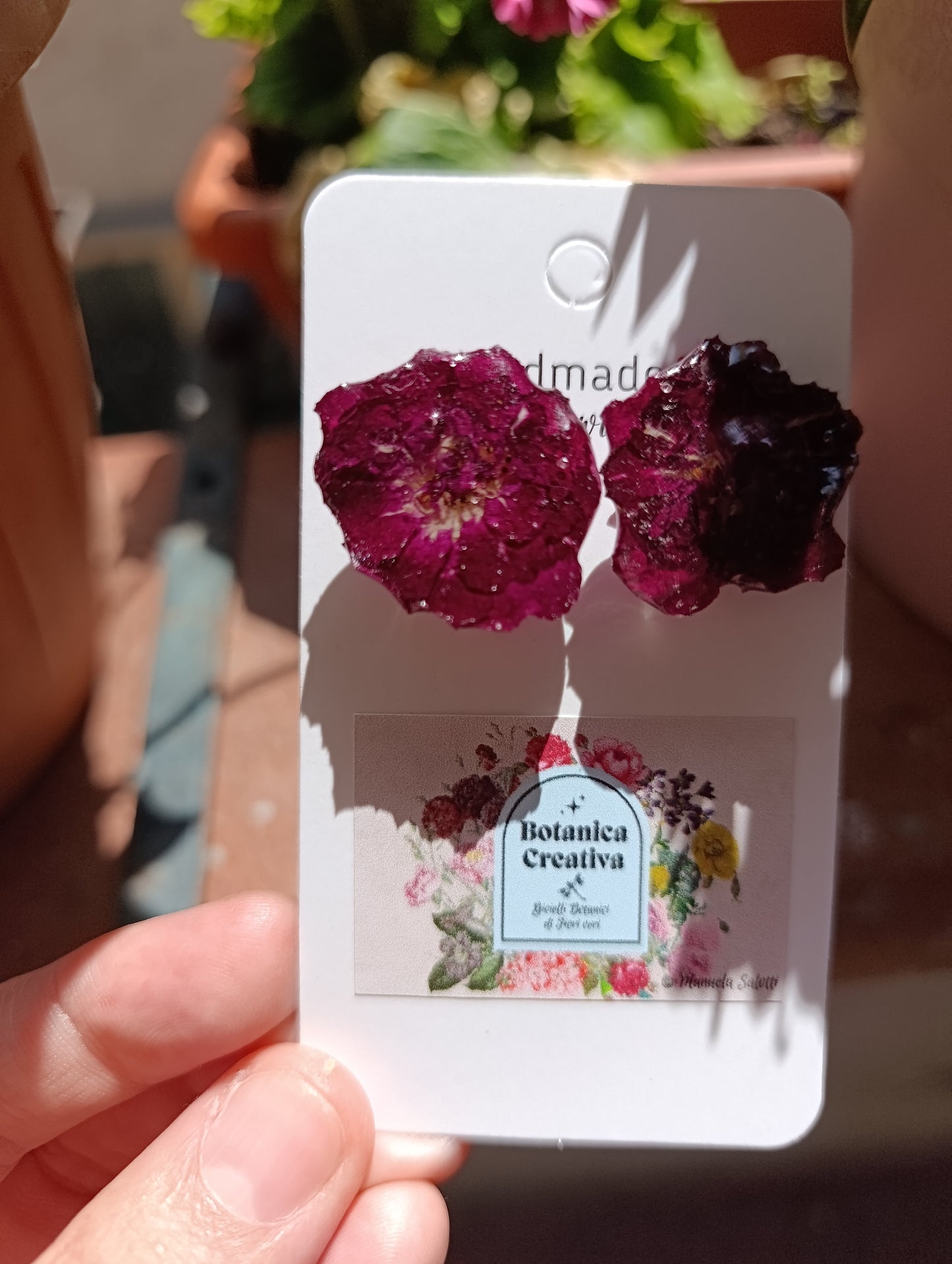 Orecchini lobo Rose di Maggio| pezzo unico|Fiori Veri