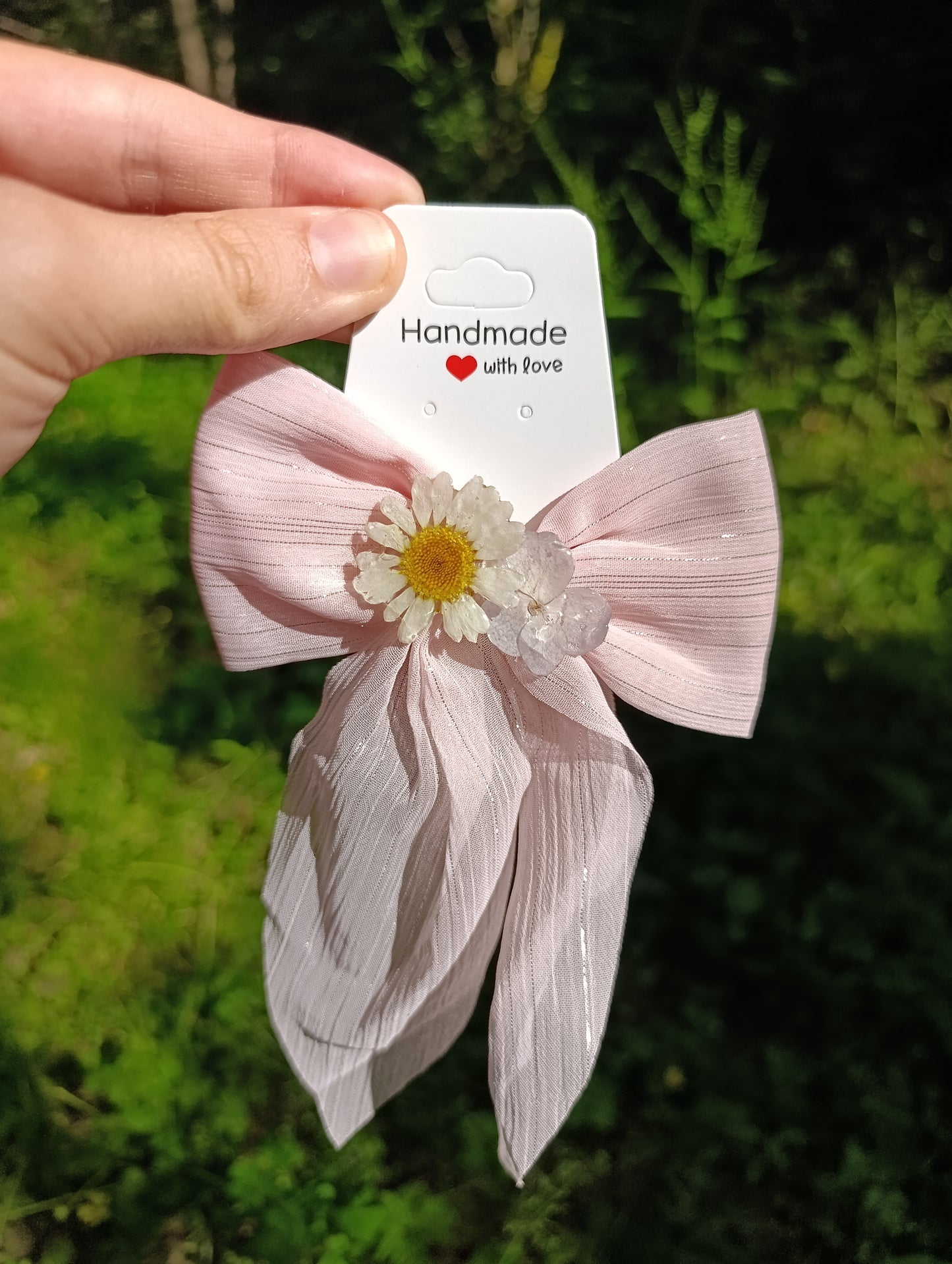 Fiocco stoffa FIORI Veri e resina|pezzo unico