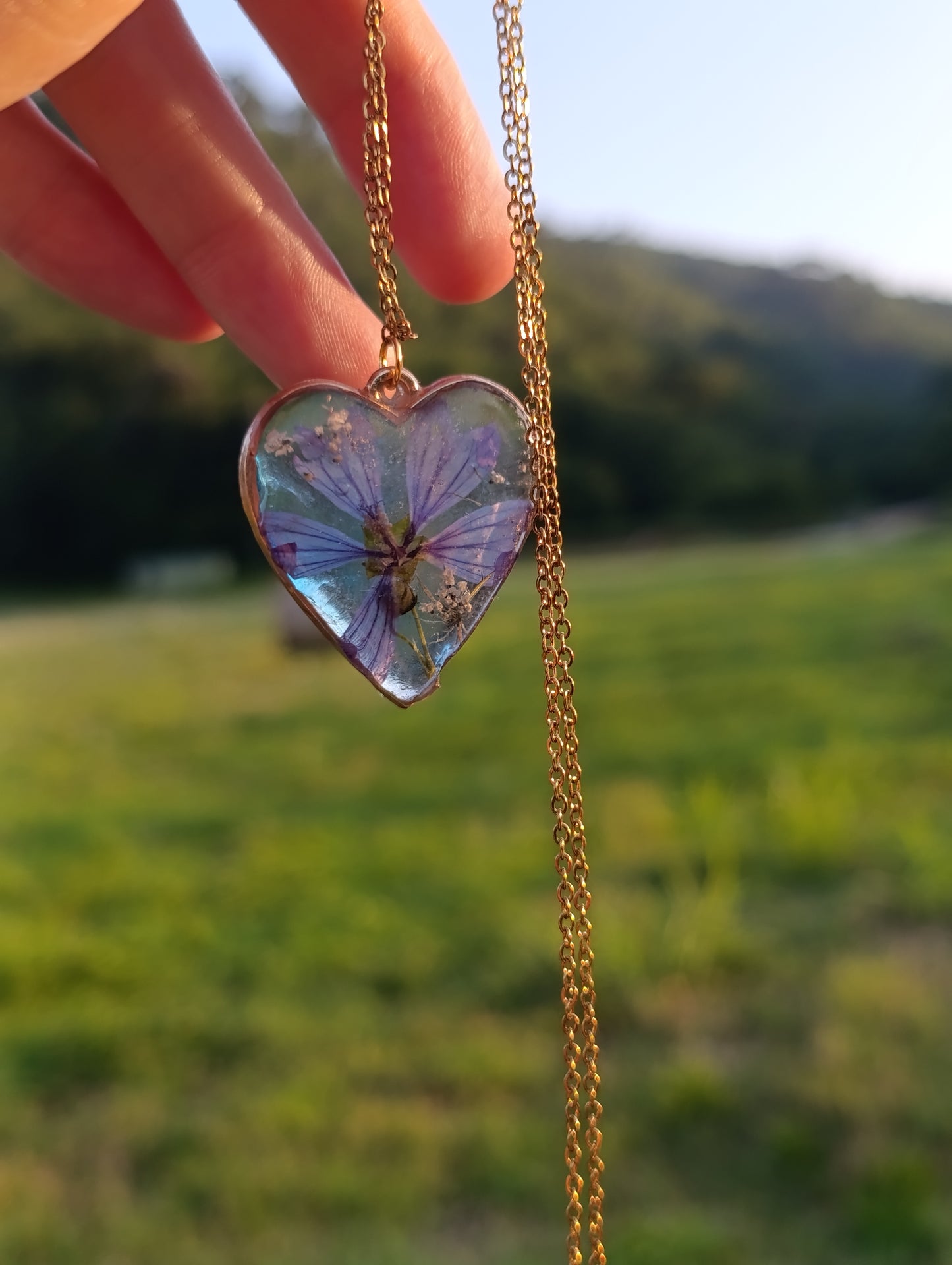 Collana cuore di Nonna|fiori veri di Lucca