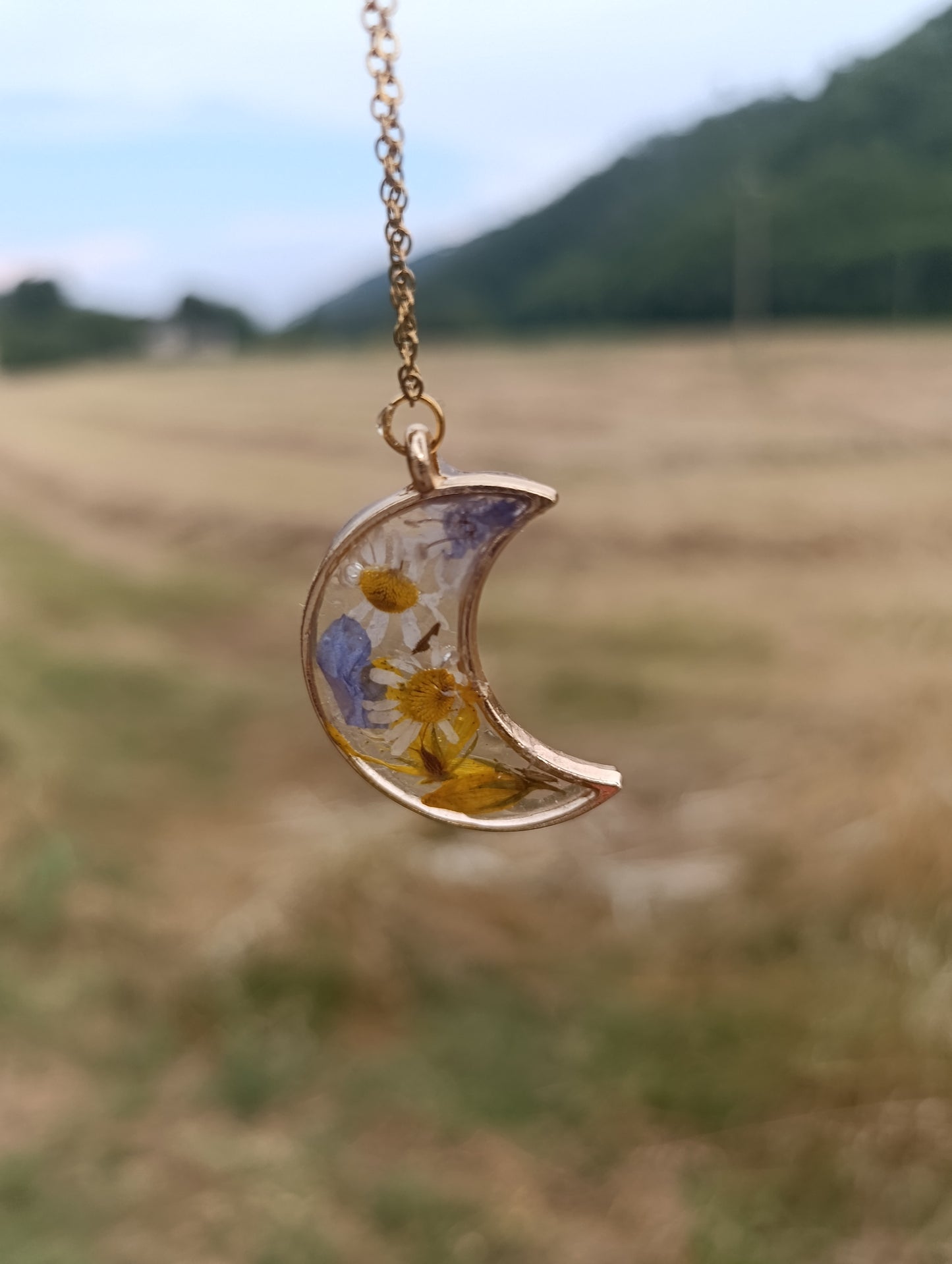Collana "Luna di Giugno"- fiori di campo veri