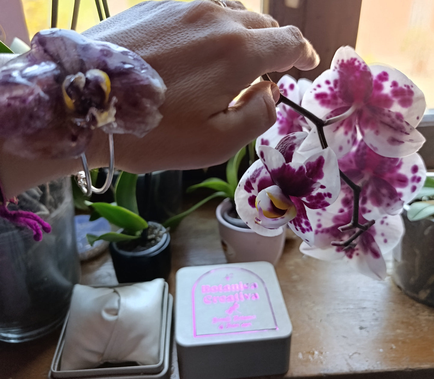 Bracciale con Orchidea — pezzo unico| fatto a Lucca|