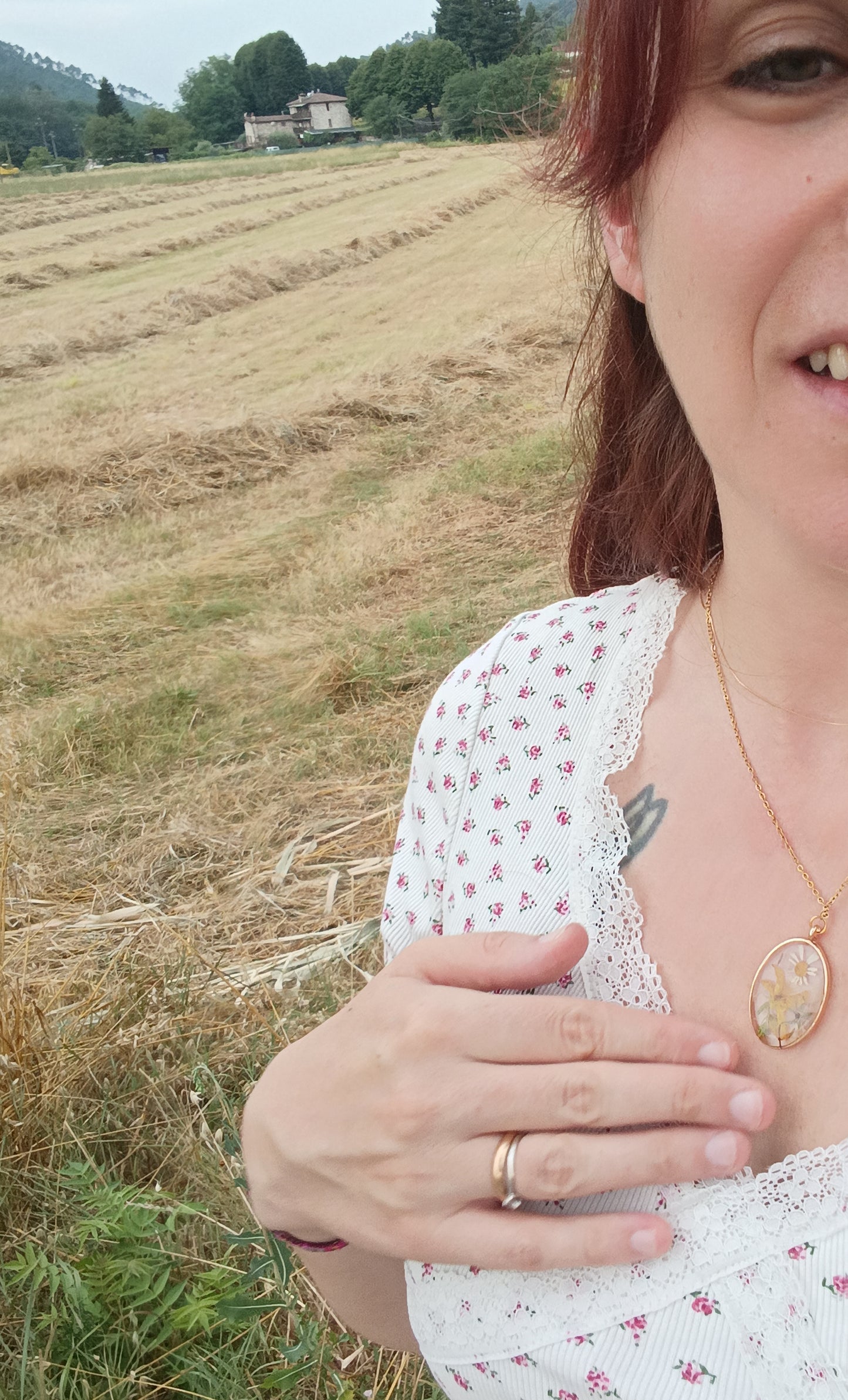 Collana ricordo di Giugno- fiori Veri di campo
