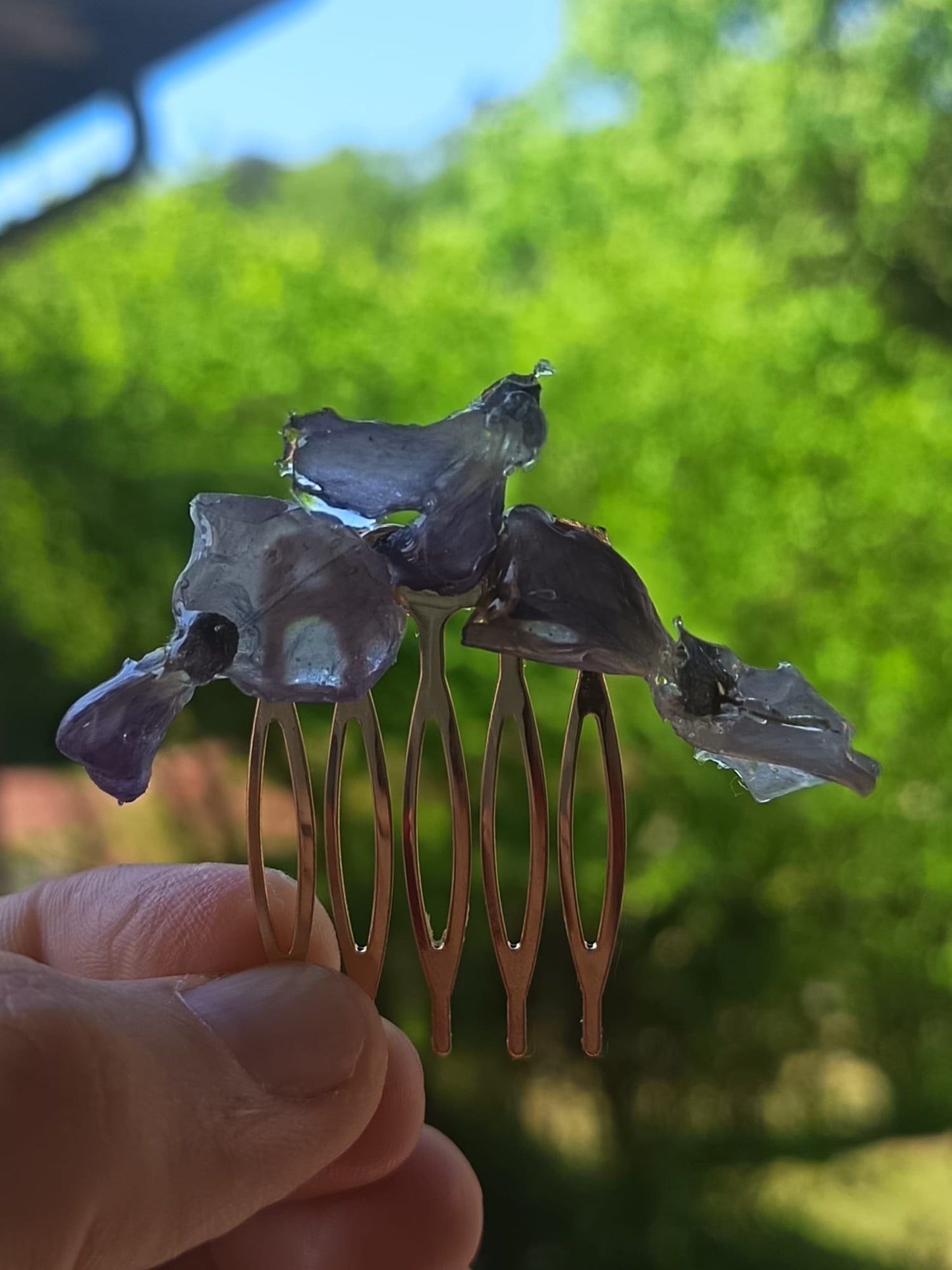 Pettinino GLICINE|fiori veri-pezzo unico