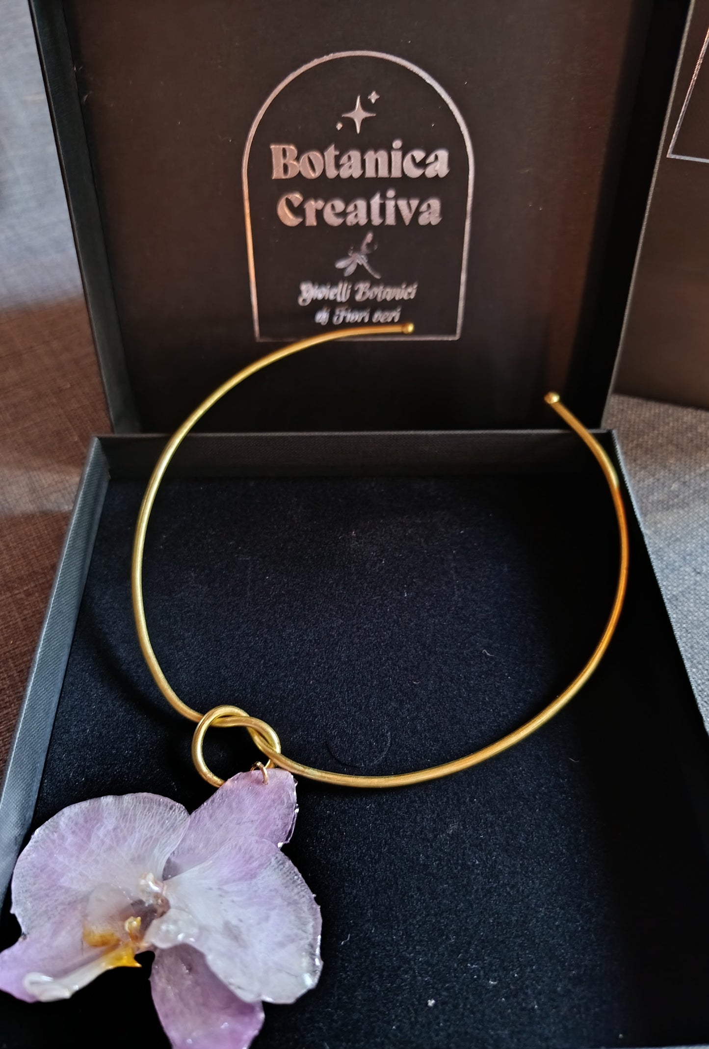 Parure "Orchidea Eterna"-Collana Choker con Orchidea Vera|pezzo unico