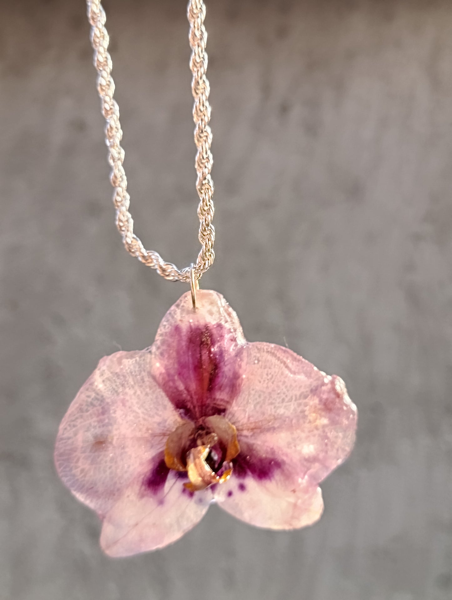 Collana Phaleonopsis grande Argento 925| fiori veri