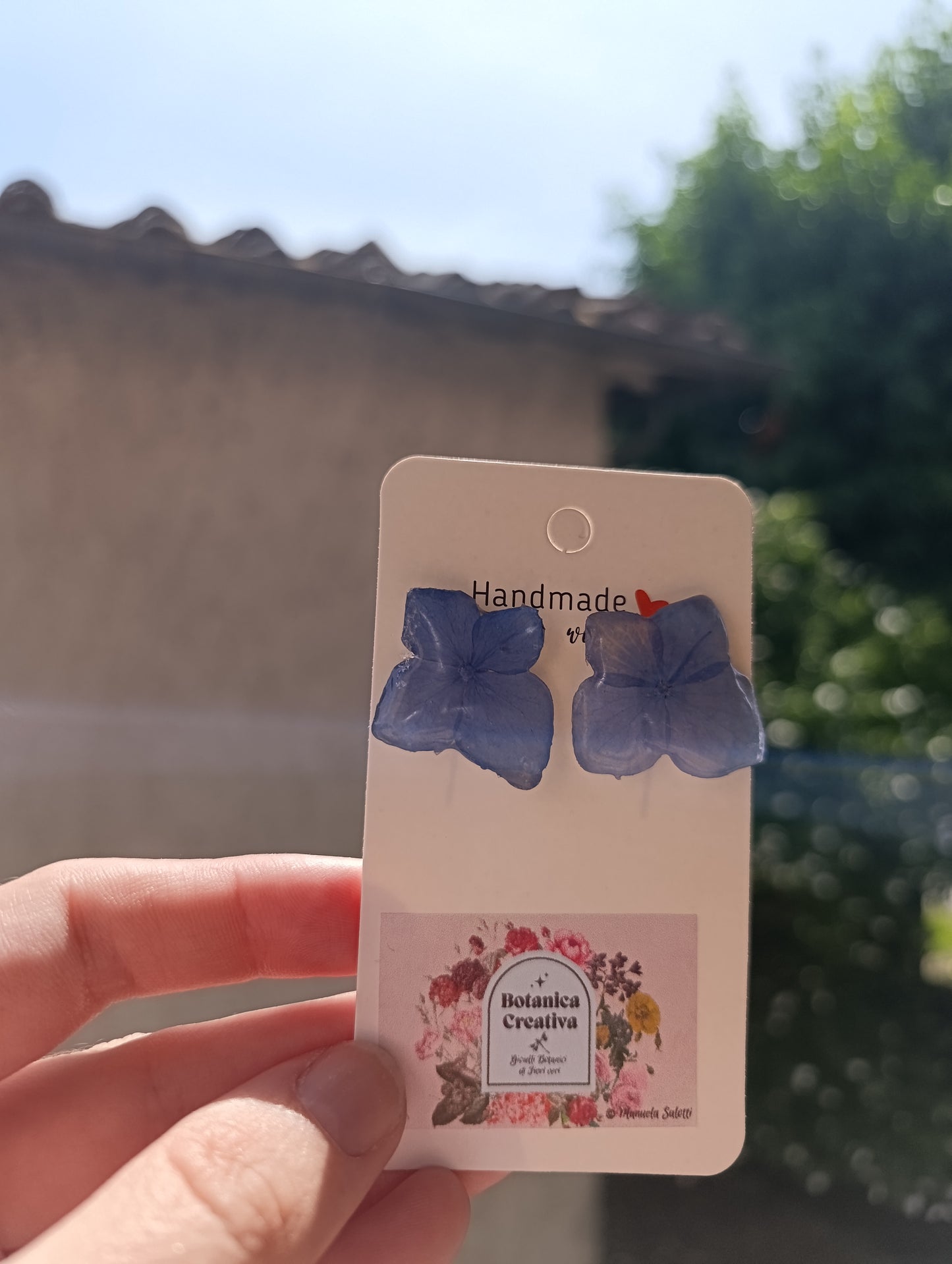 Orecchini Ortensia blu lobo-piccoli