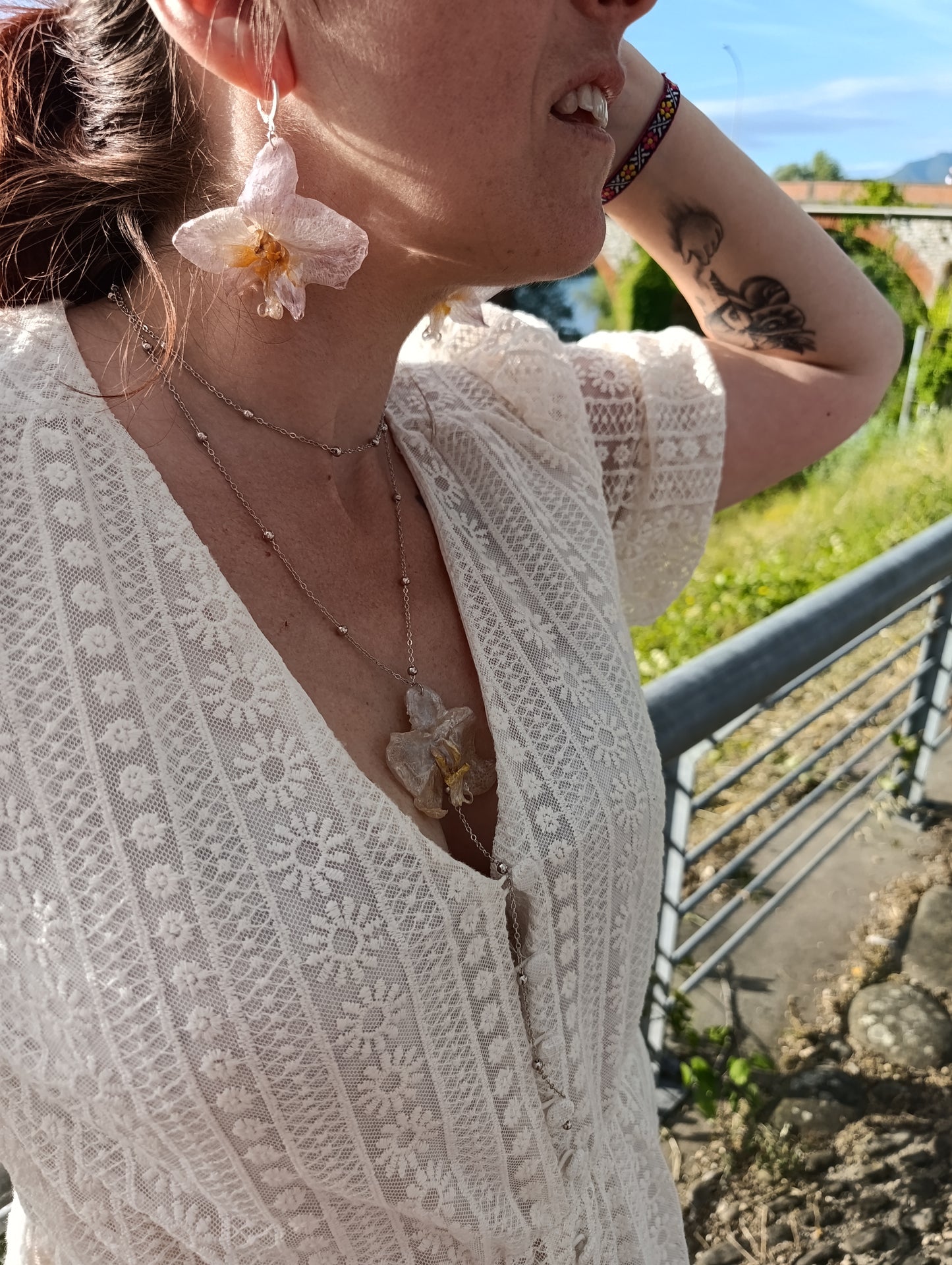 Collana Orchidea bianca| fatta a mano