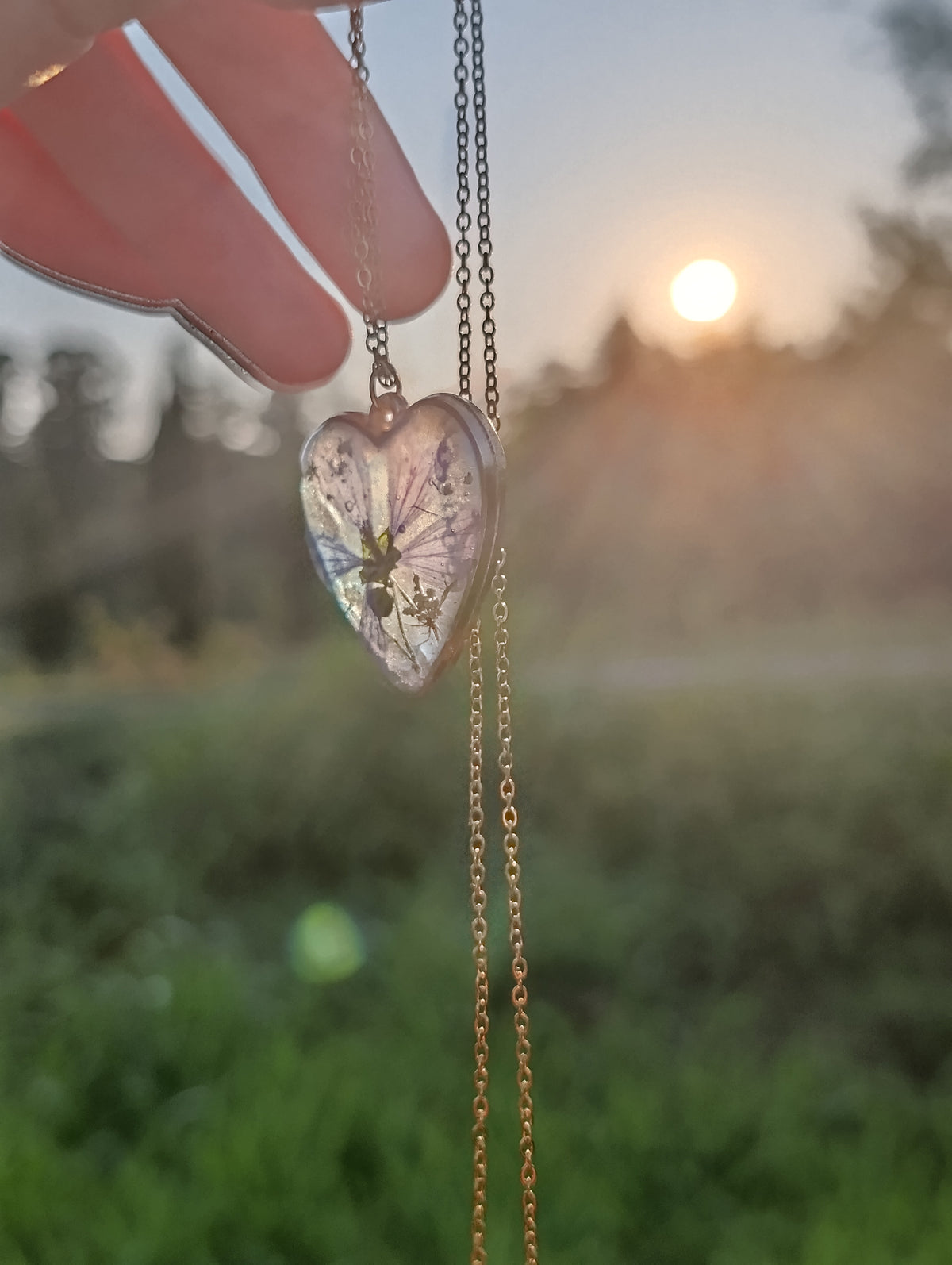 Collana cuore di Nonna|fiori veri di Lucca