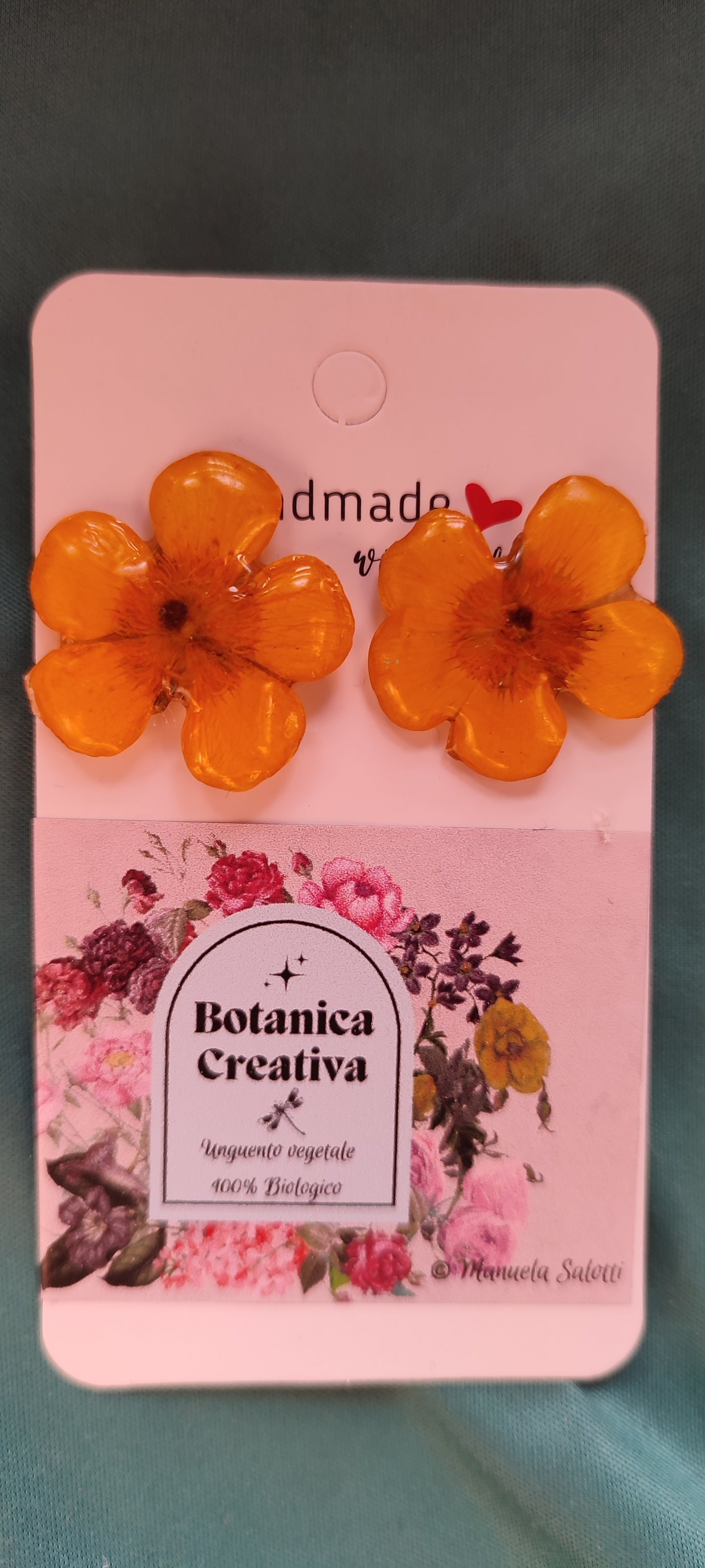 Orecchini Ranuncoli Lobo -fiore vero e resina