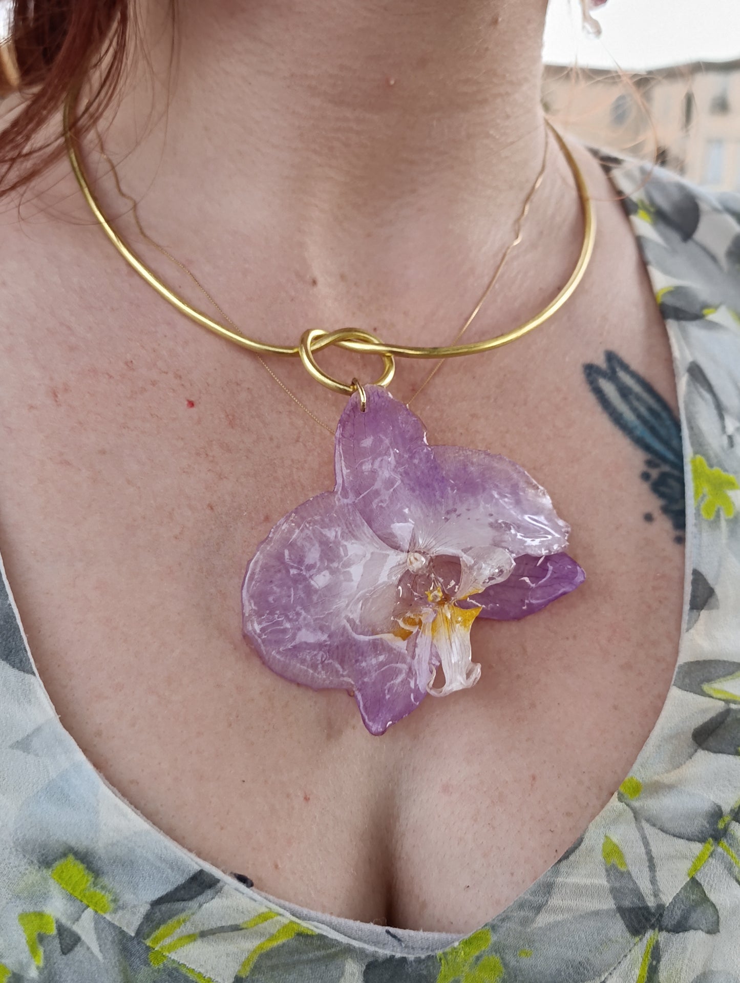Parure "Orchidea Eterna"-Collana Choker con Orchidea Vera|pezzo unico