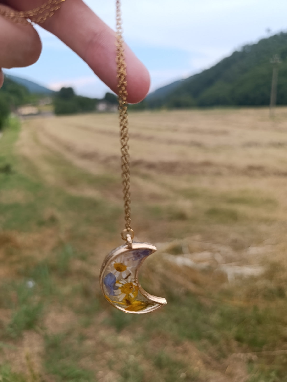 Collana "Luna di Giugno"- fiori di campo veri