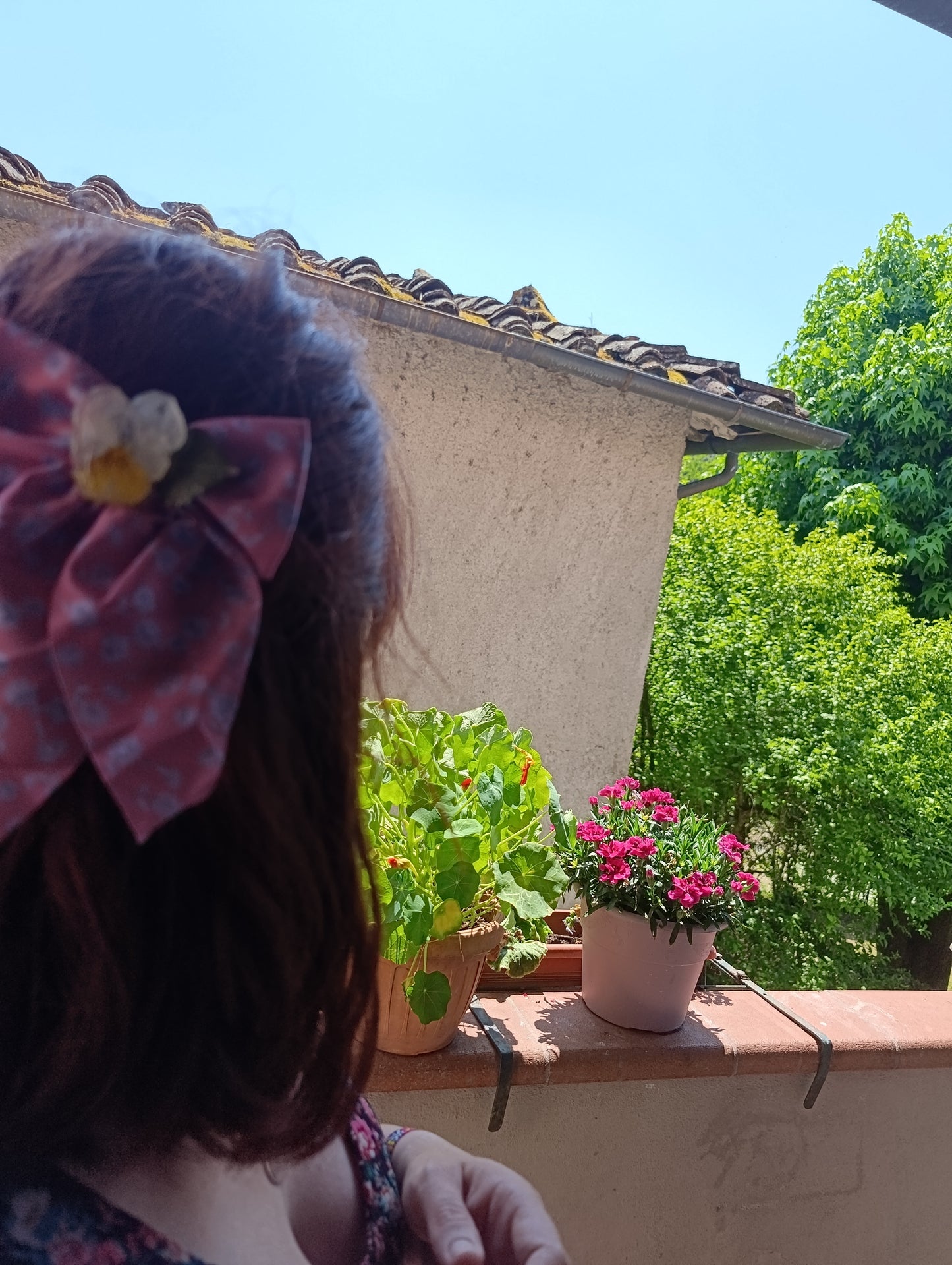 Fiocco clip Viola del pensiero Gialla ed Edera | fiori veri| pezzo unico