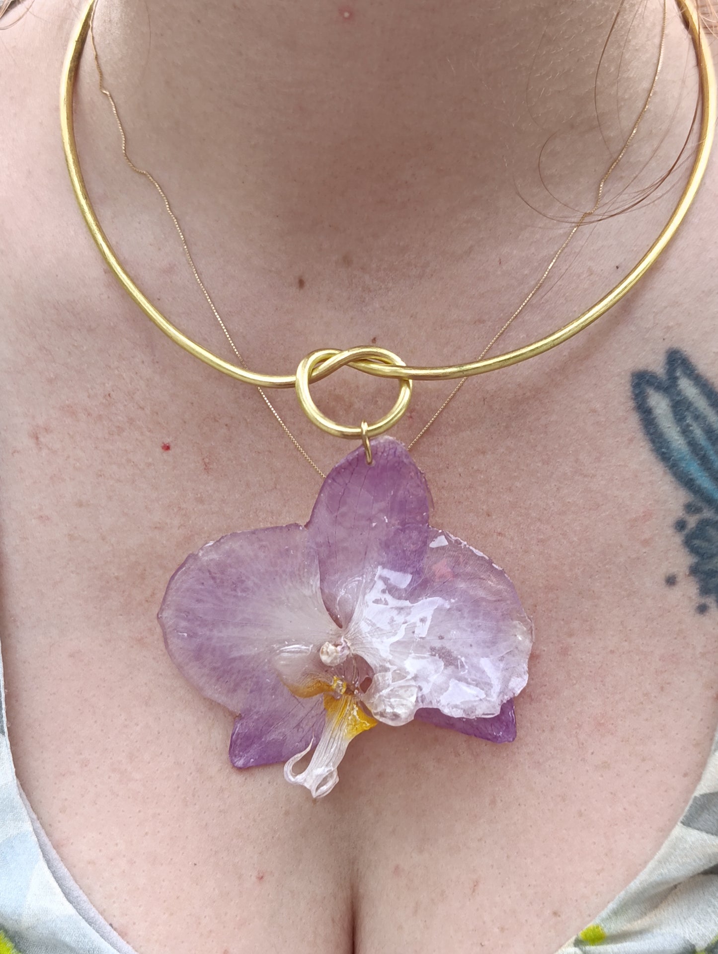 Parure "Orchidea Eterna"-Collana Choker con Orchidea Vera|pezzo unico