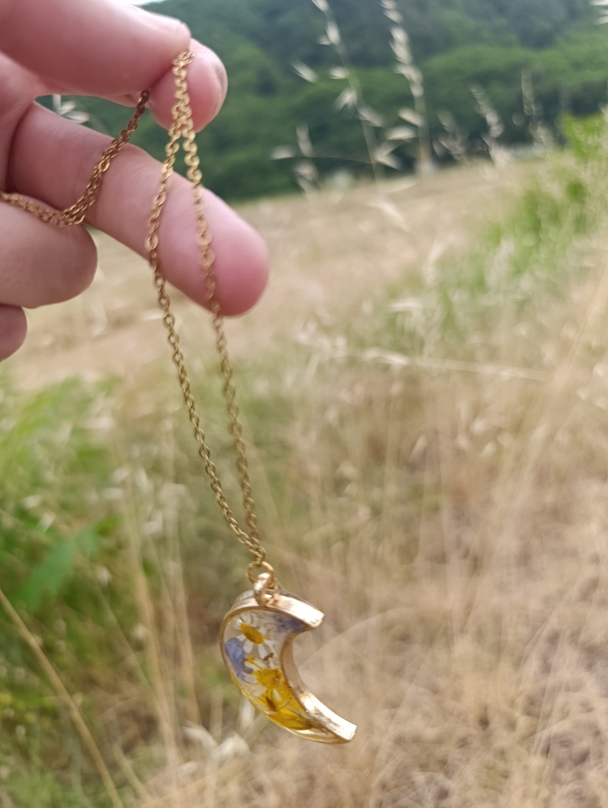 Collana "Luna di Giugno"- fiori di campo veri