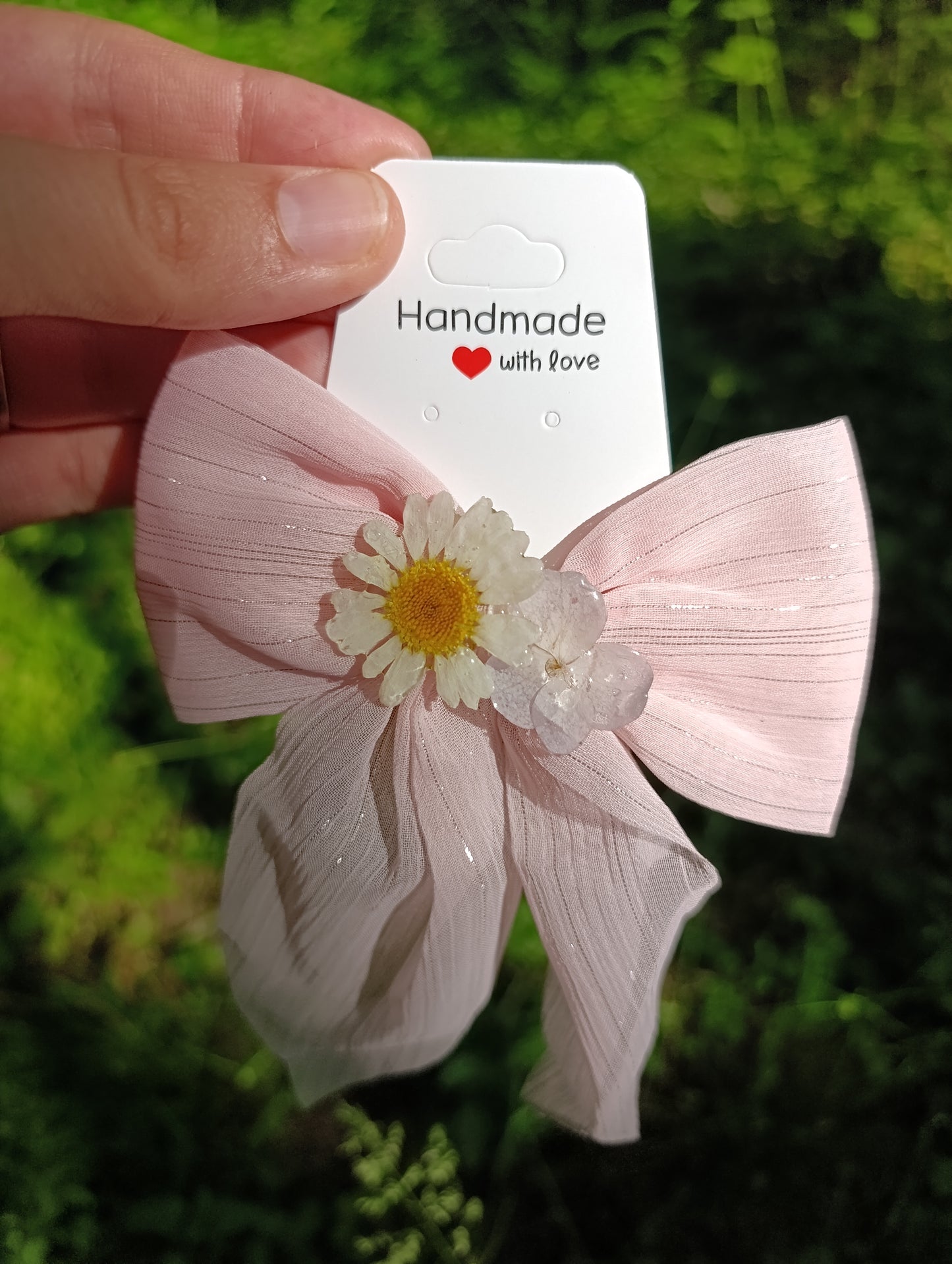 Fiocco stoffa FIORI Veri e resina|pezzo unico