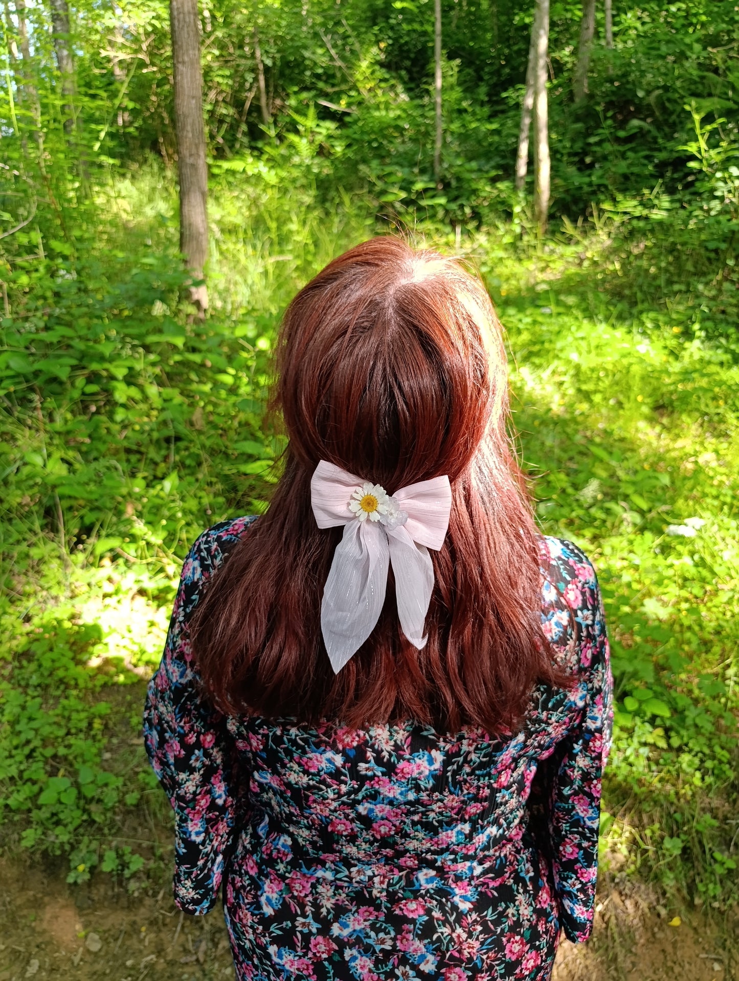 Fiocco stoffa FIORI Veri e resina|pezzo unico