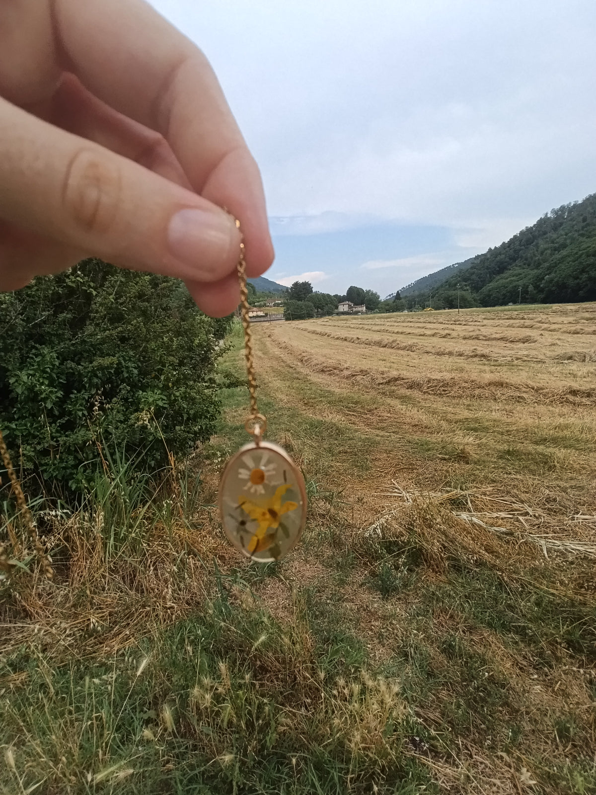 Collana ricordo di Giugno- fiori Veri di campo