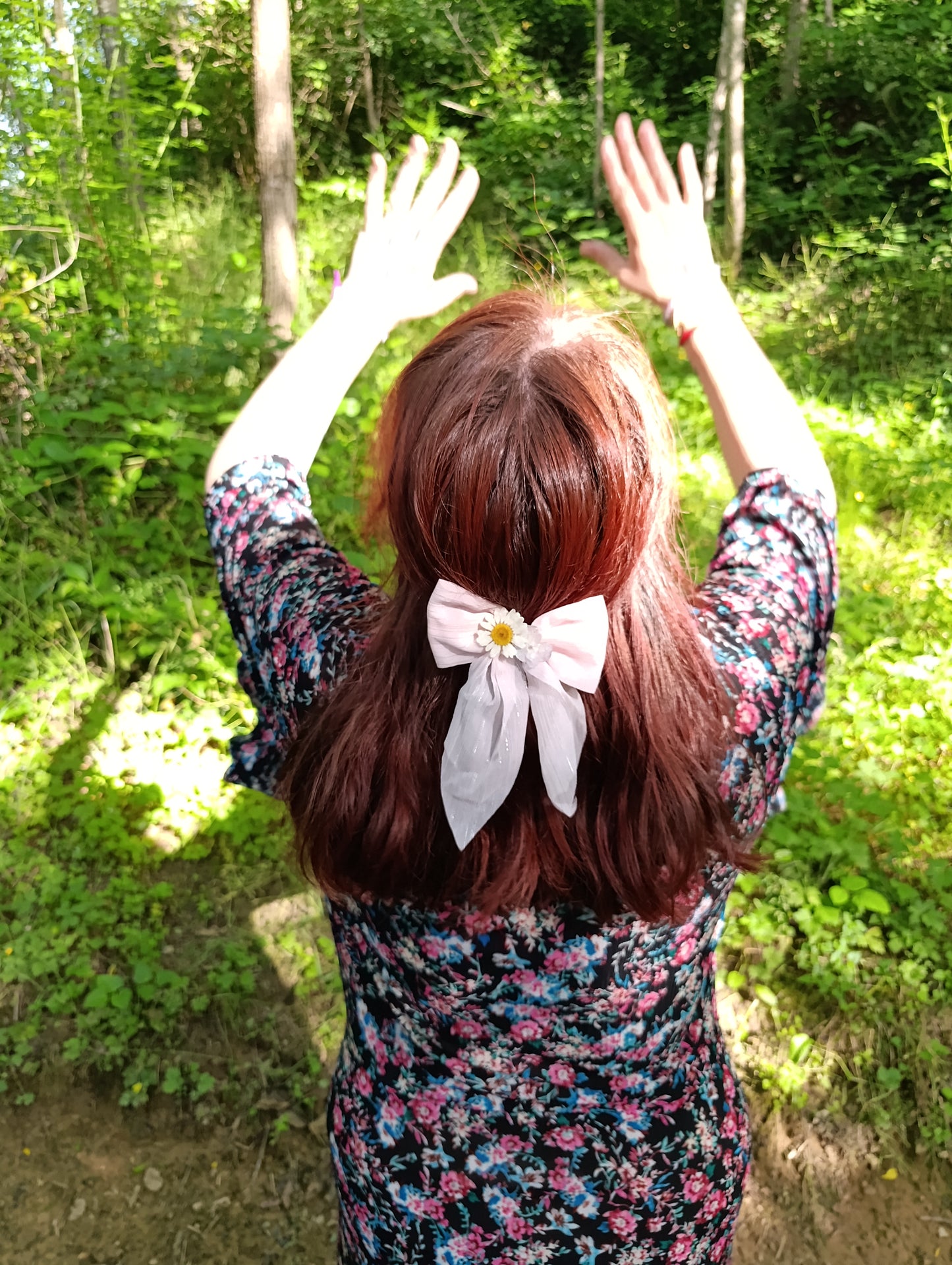 Fiocco stoffa FIORI Veri e resina|pezzo unico