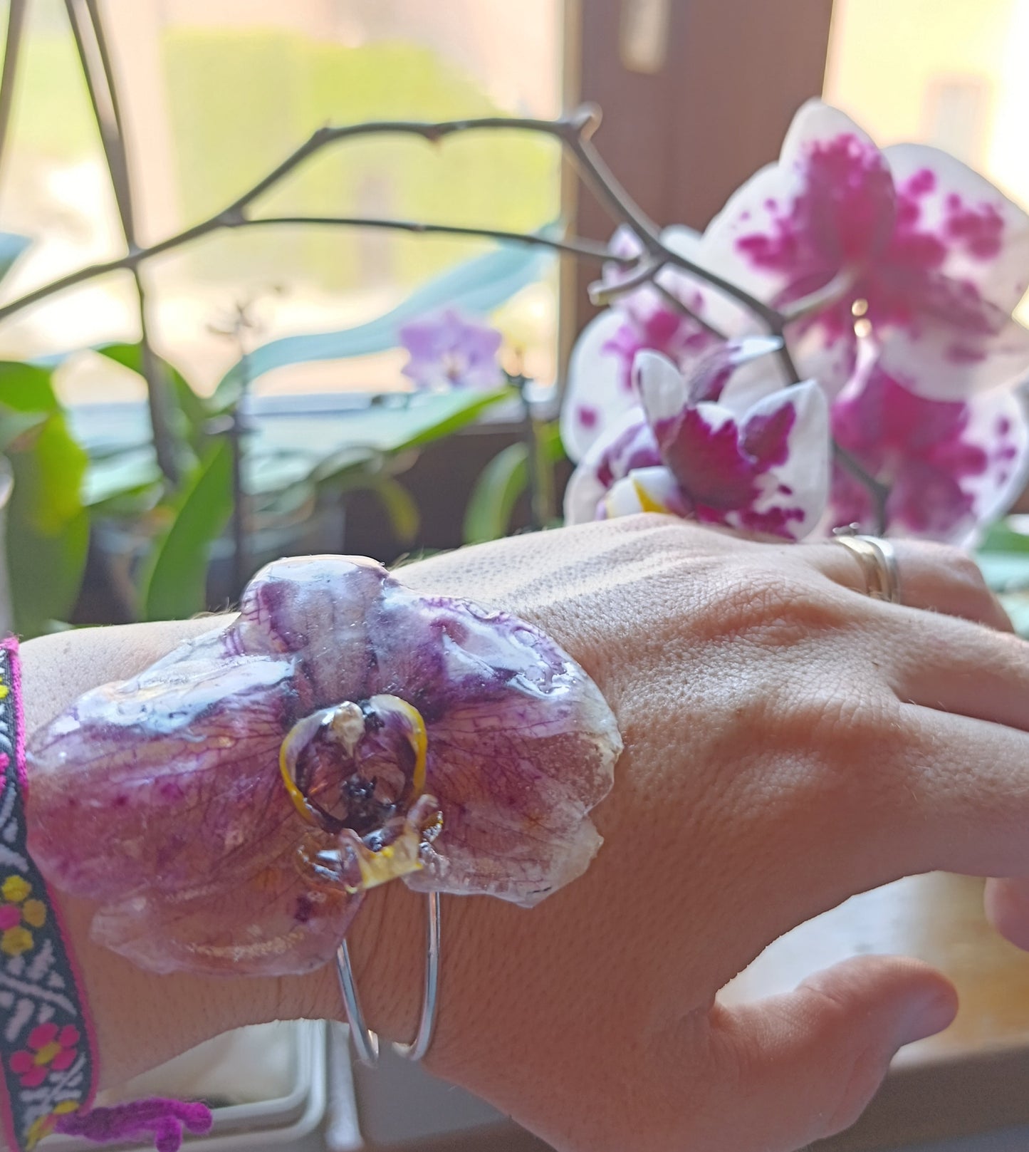 Bracciale con Orchidea — pezzo unico| fatto a Lucca|