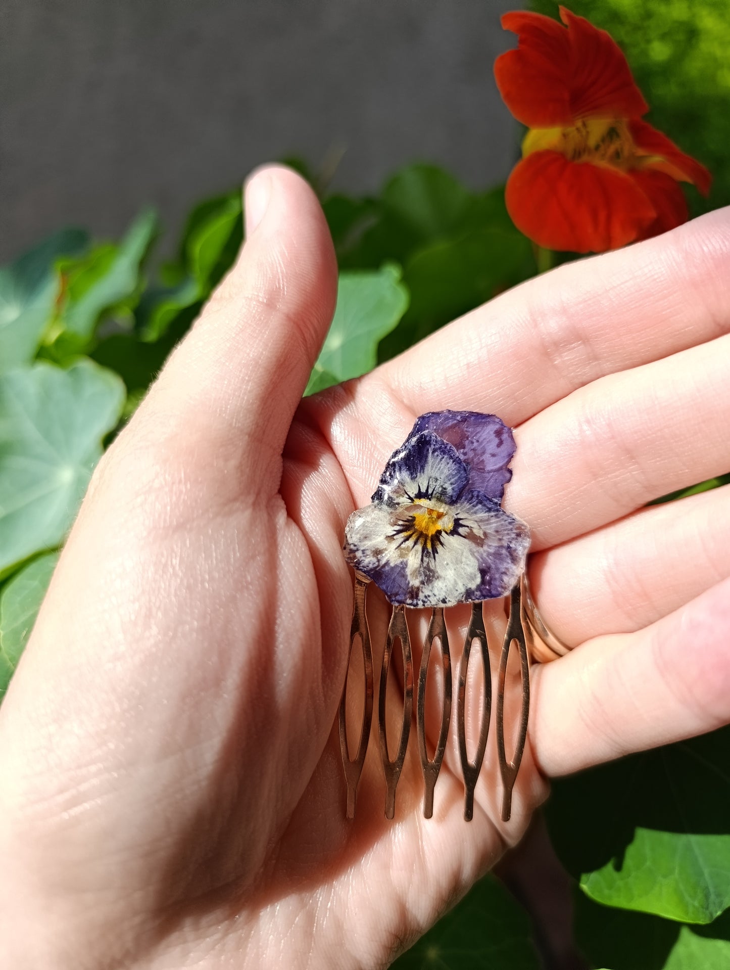 Accessorio per capelli/ Fiori Veri/ Pezzo Unico/Viola del pensiero