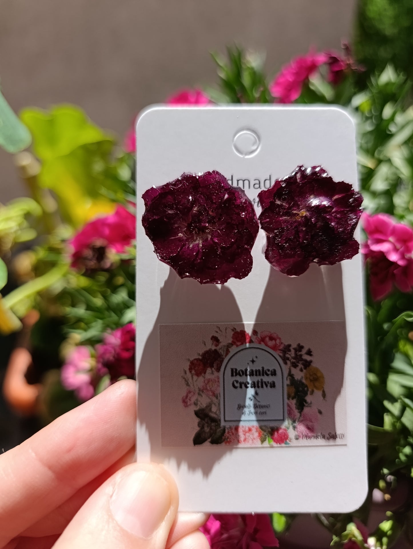 Orecchini lobo Rose di Maggio| pezzo unico|Fiori Veri