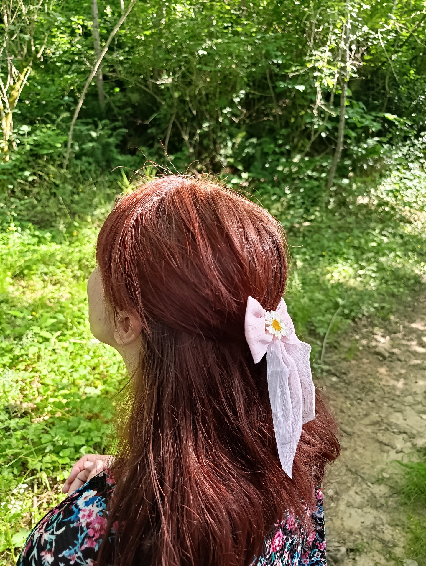 Fiocco stoffa FIORI Veri e resina|pezzo unico