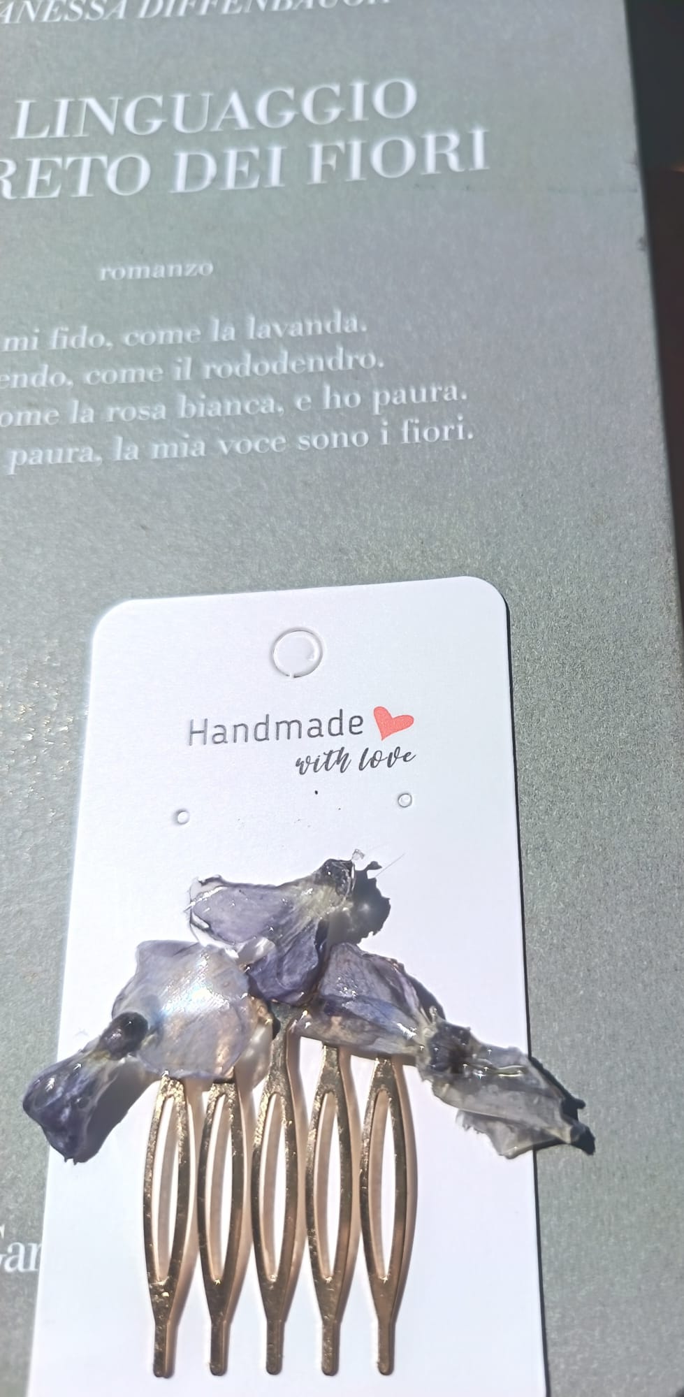 Pettinino GLICINE|fiori veri-pezzo unico