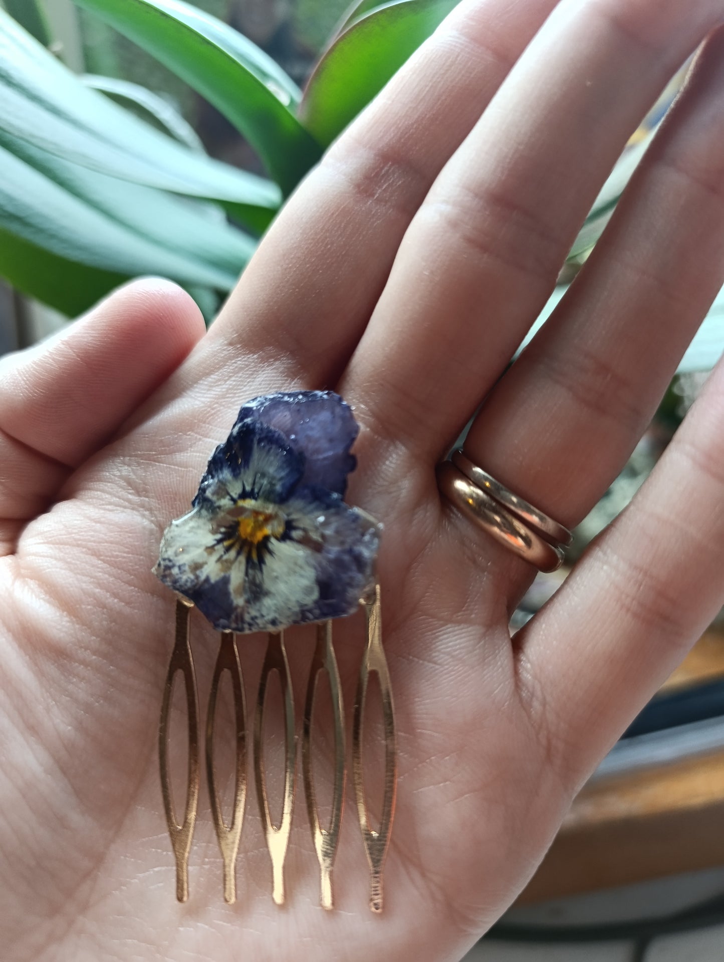 Accessorio per capelli/ Fiori Veri/ Pezzo Unico/Viola del pensiero
