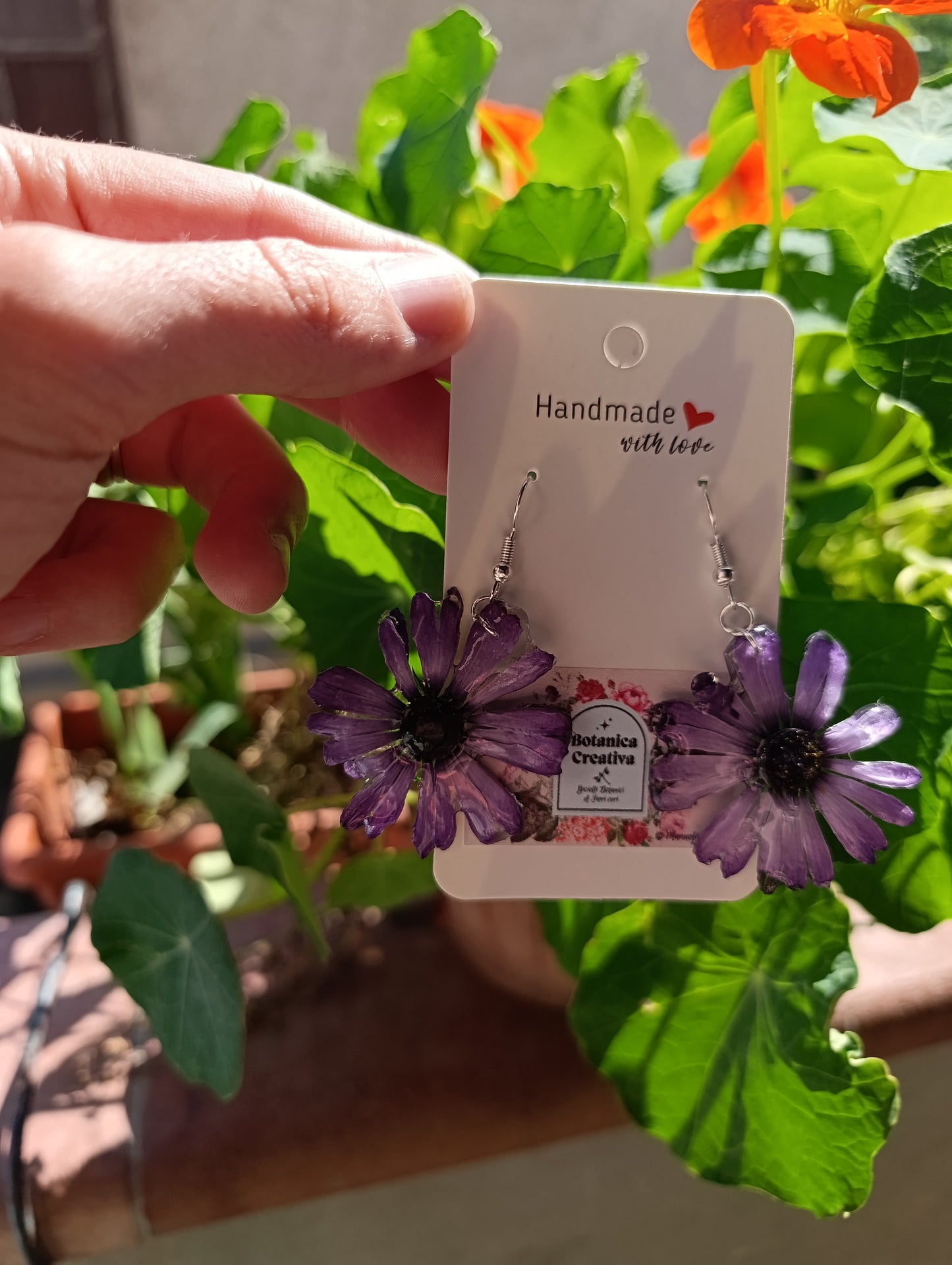 Orecchini Dimorfoteche / fiori Veri e resina