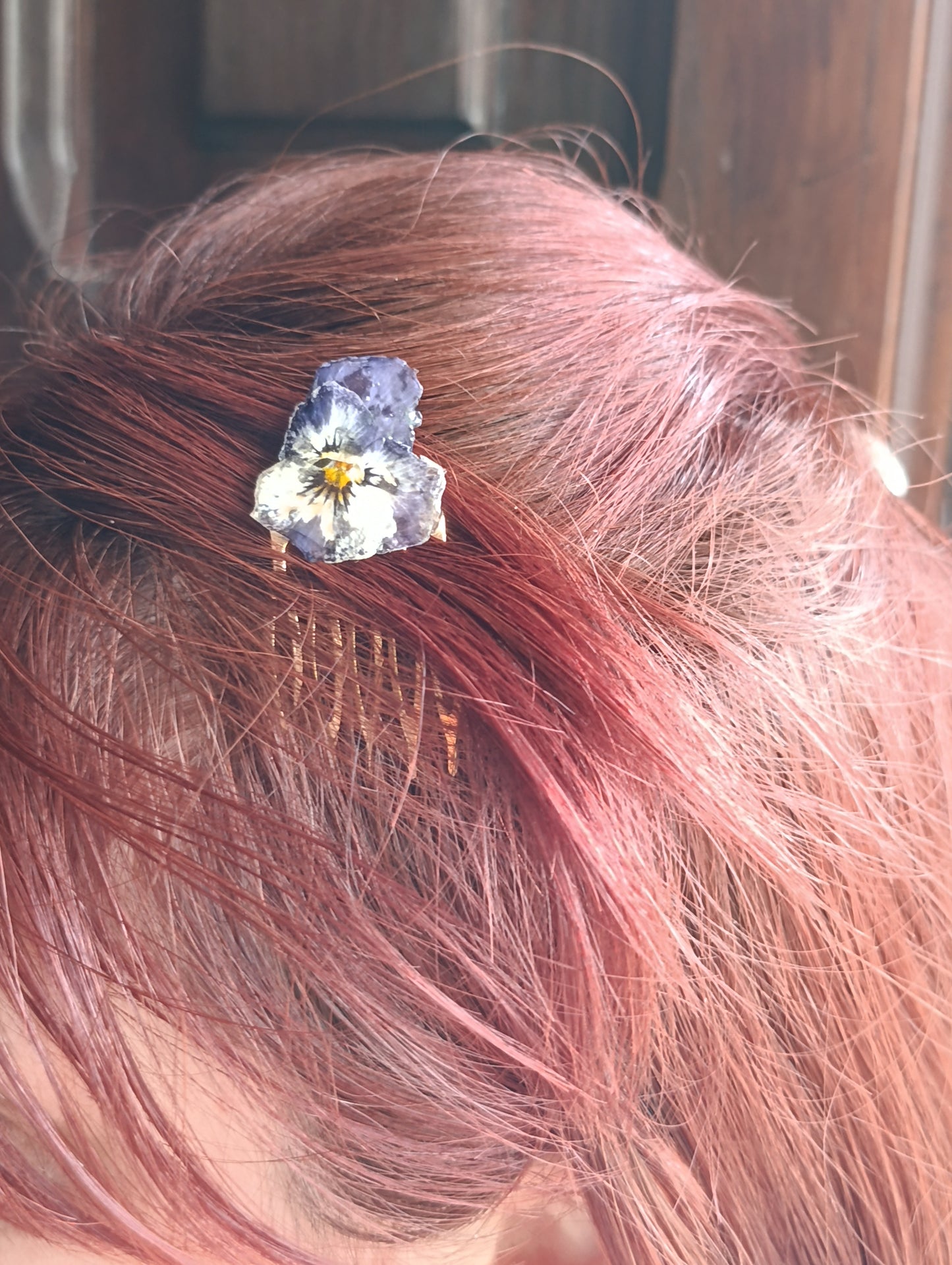 Accessorio per capelli/ Fiori Veri/ Pezzo Unico/Viola del pensiero