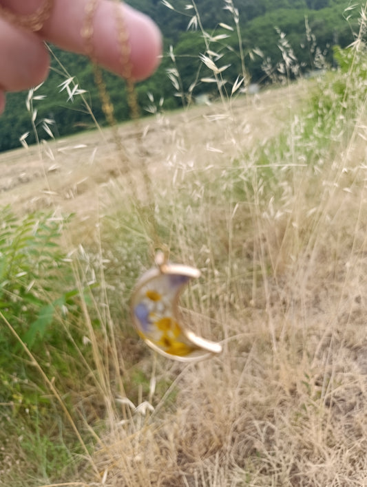 Collana "Luna di Giugno"- fiori di campo veri