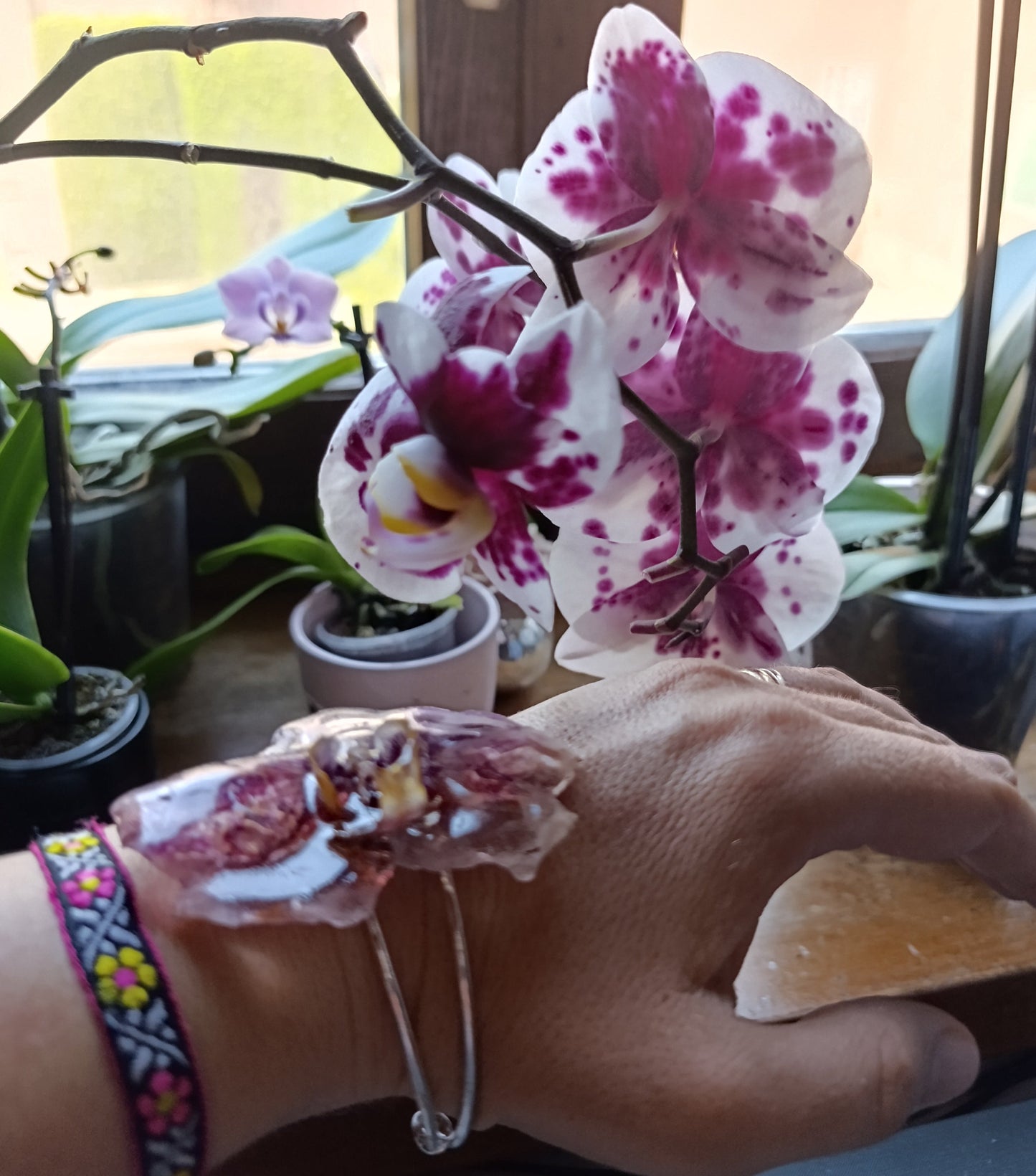 Bracciale con Orchidea — pezzo unico| fatto a Lucca|