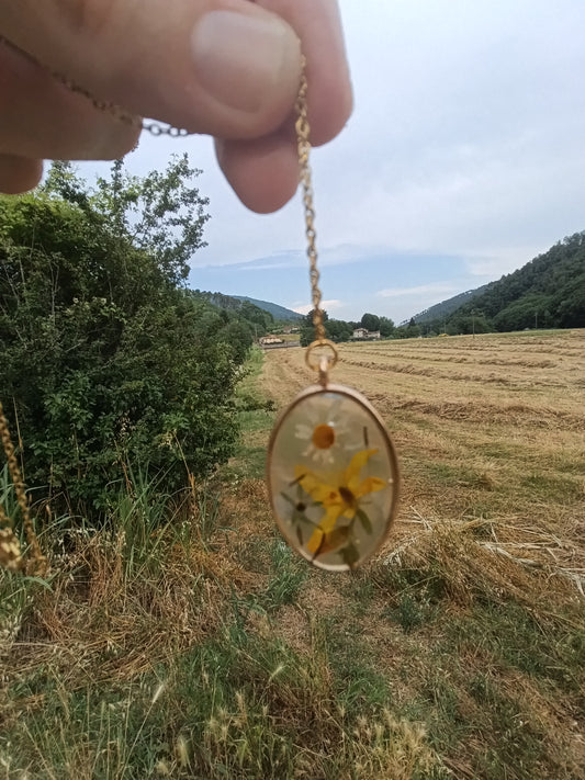 Collana ricordo di Giugno- fiori Veri di campo