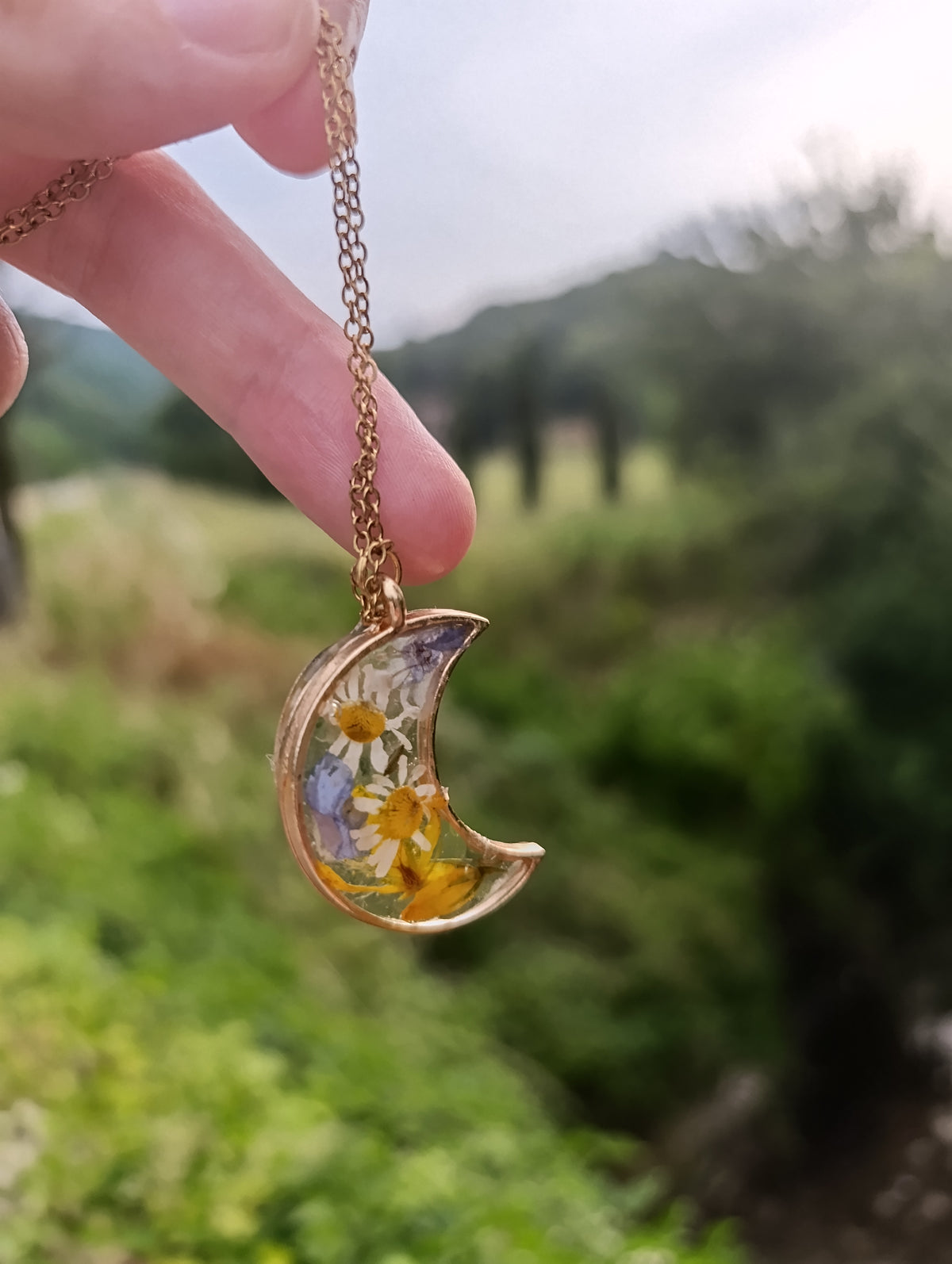 Collana "Luna di Giugno"- fiori di campo veri