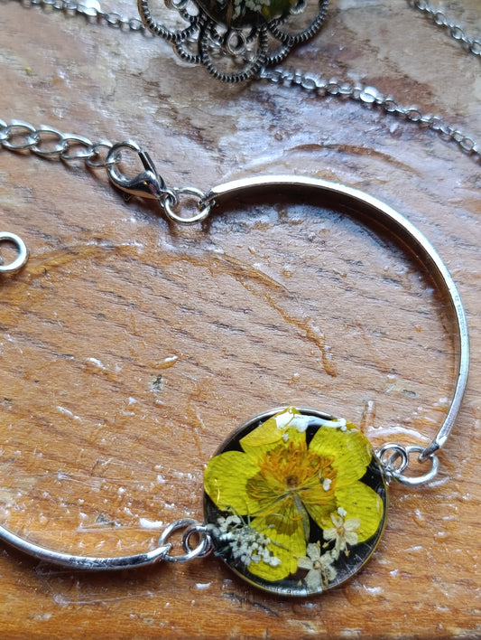 Bracciale Ranuncolo - fiori veri di Lucca