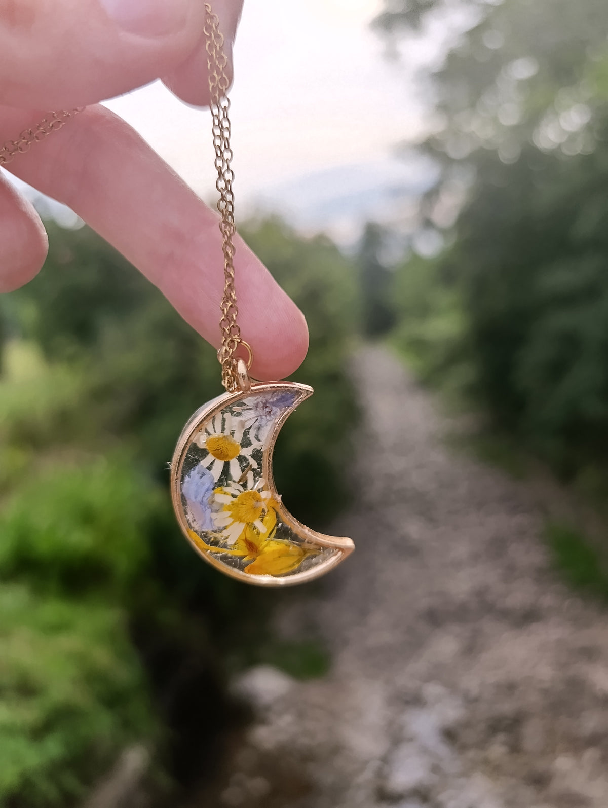 Collana "Luna di Giugno"- fiori di campo veri