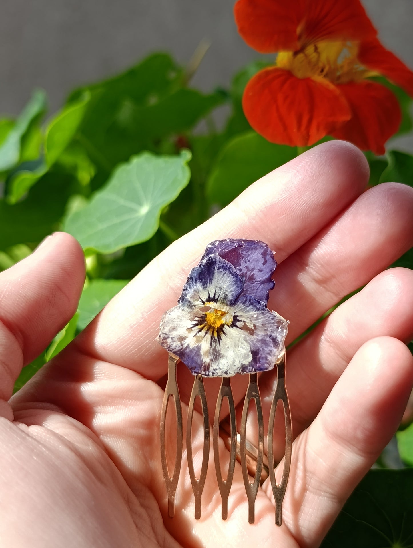 Accessorio per capelli/ Fiori Veri/ Pezzo Unico/Viola del pensiero