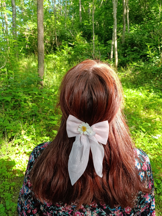 Fiocco stoffa FIORI Veri e resina|pezzo unico