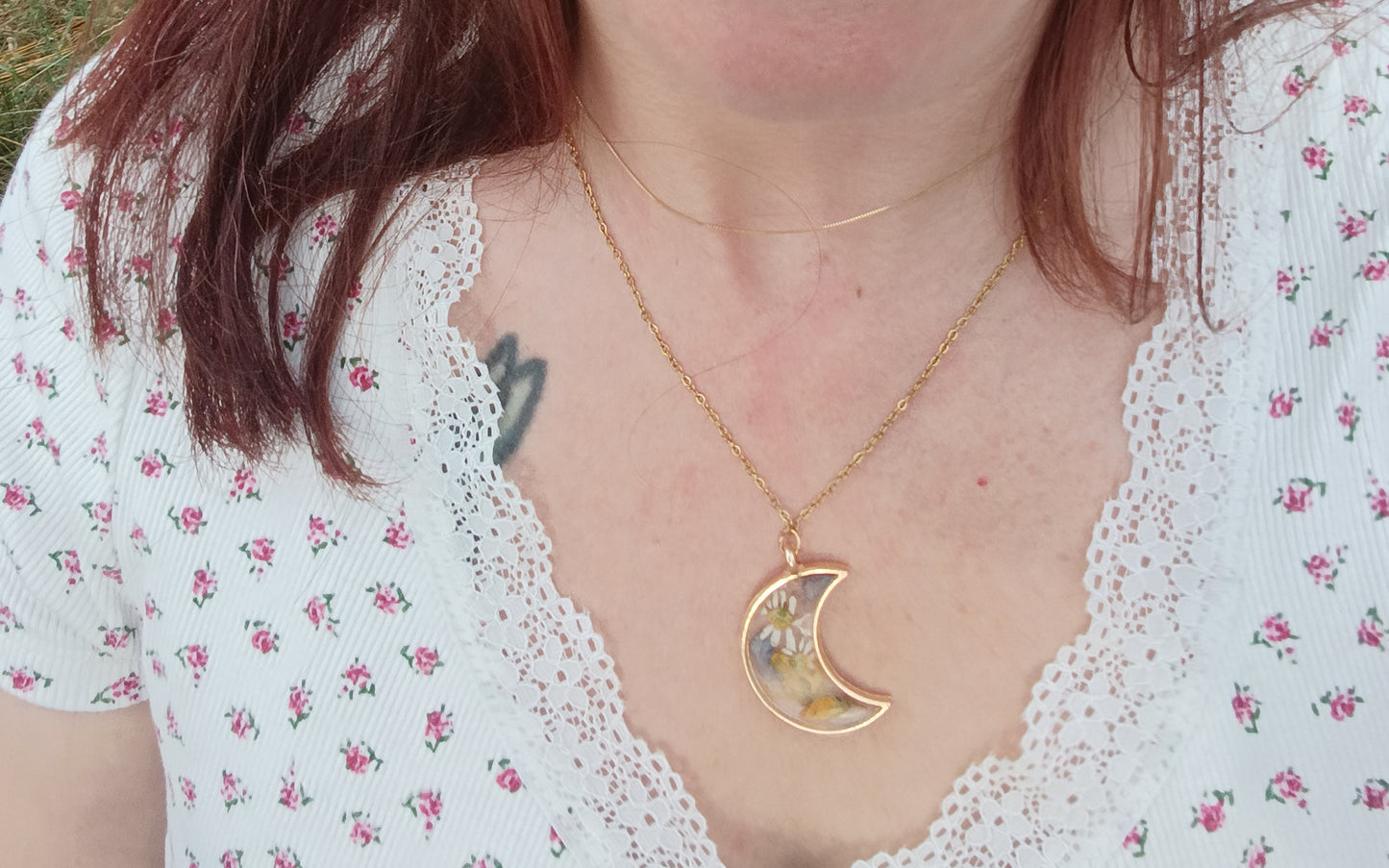 Collana "Luna di Giugno"- fiori di campo veri