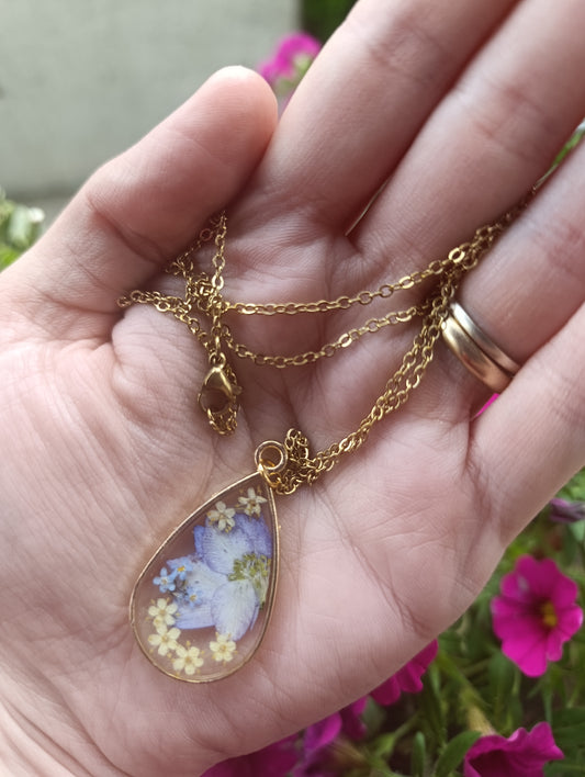 Collana soffio di vento - Sambuco e Non ti scordar di me