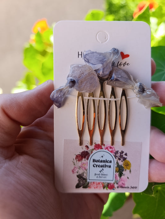 Pettinino GLICINE|fiori veri-pezzo unico