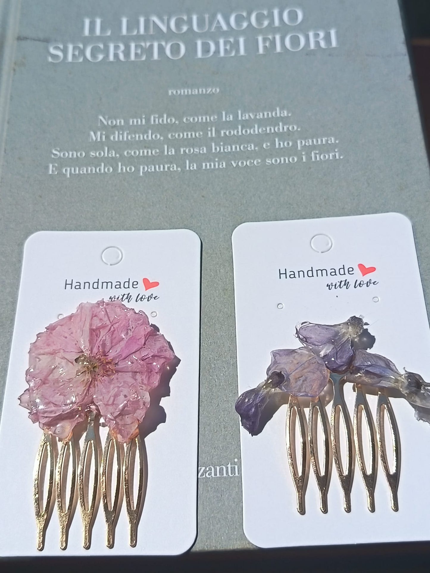 Pettinino botanico con Fiori Veri di Ciliegio Giapponese|Accessorio capelli sposa/ Pezzo unico