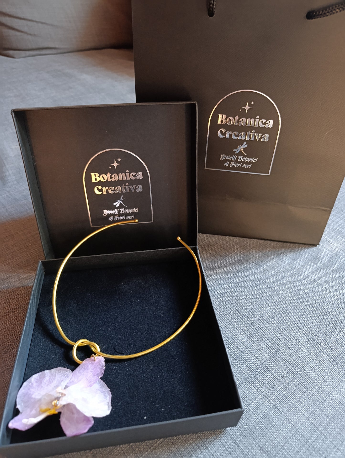 Parure "Orchidea Eterna"-Collana Choker con Orchidea Vera|pezzo unico
